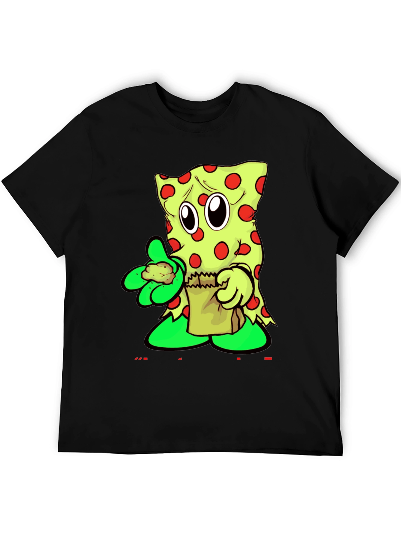 Funny Cartoon Pizza Slice Graphic T-Shirt