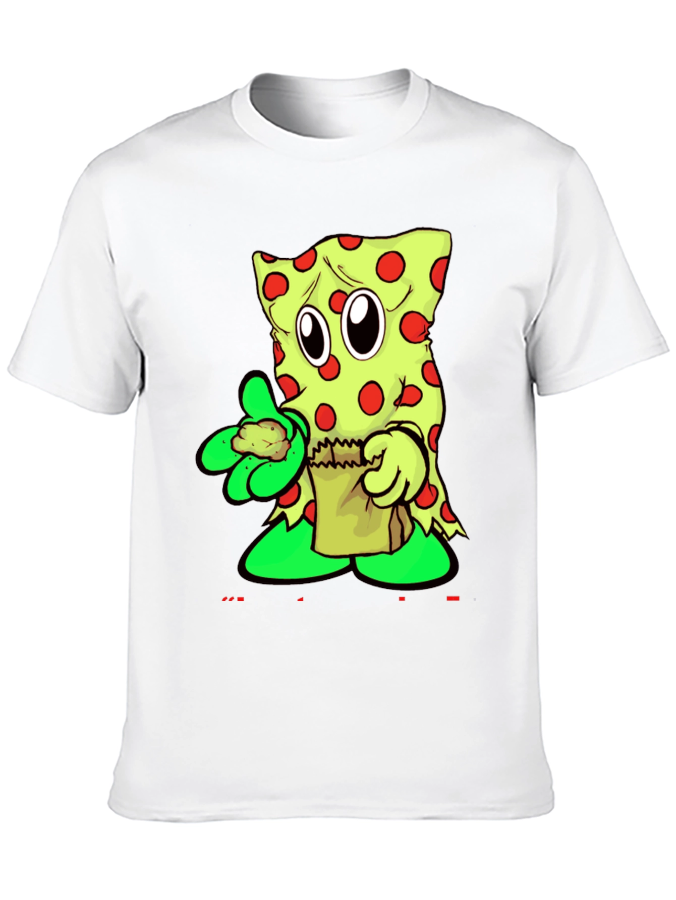 Funny Cartoon Pizza Slice Graphic T-Shirt