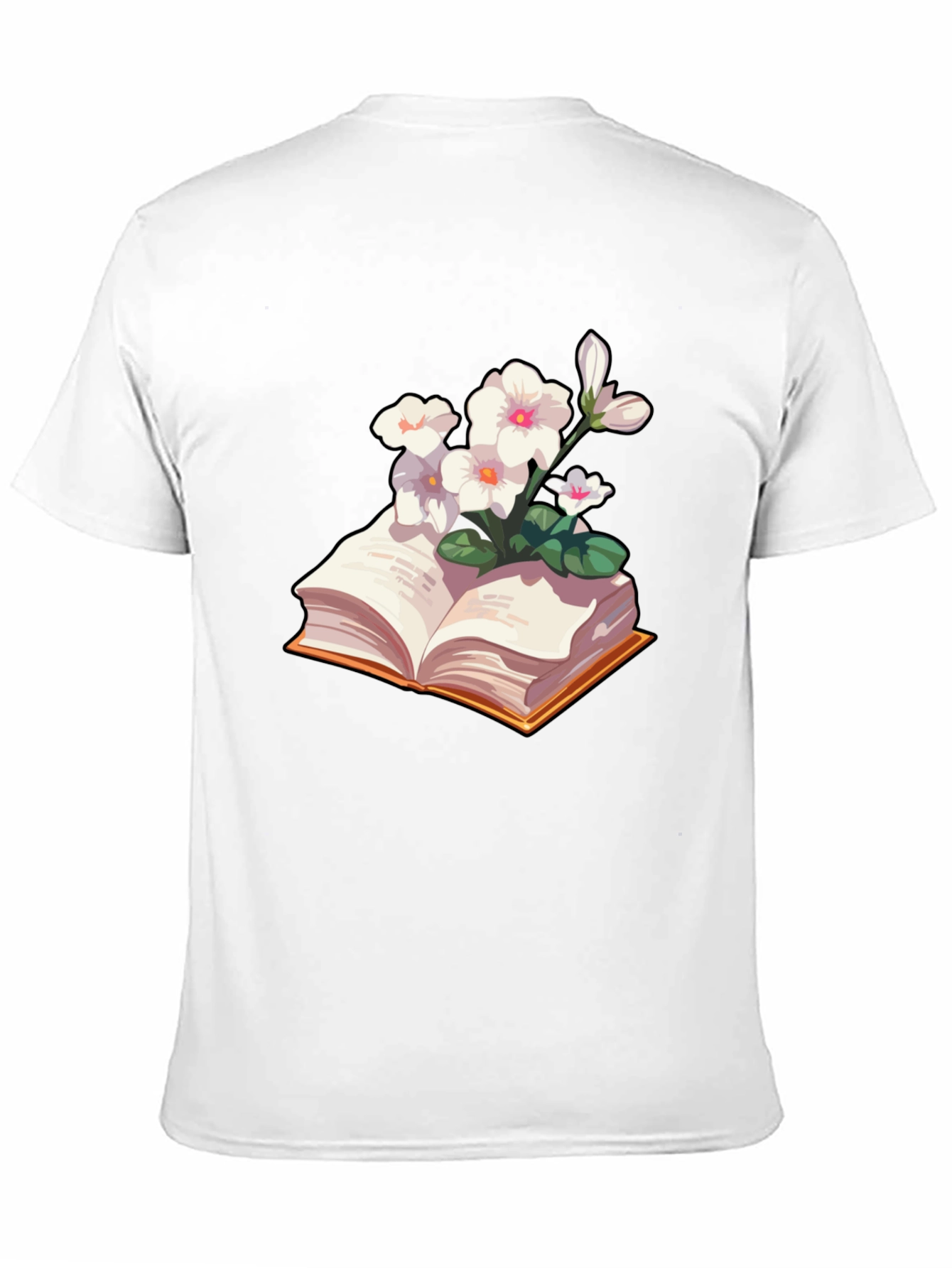 Floral Bookworm T-Shirt - Black Cotton Blend