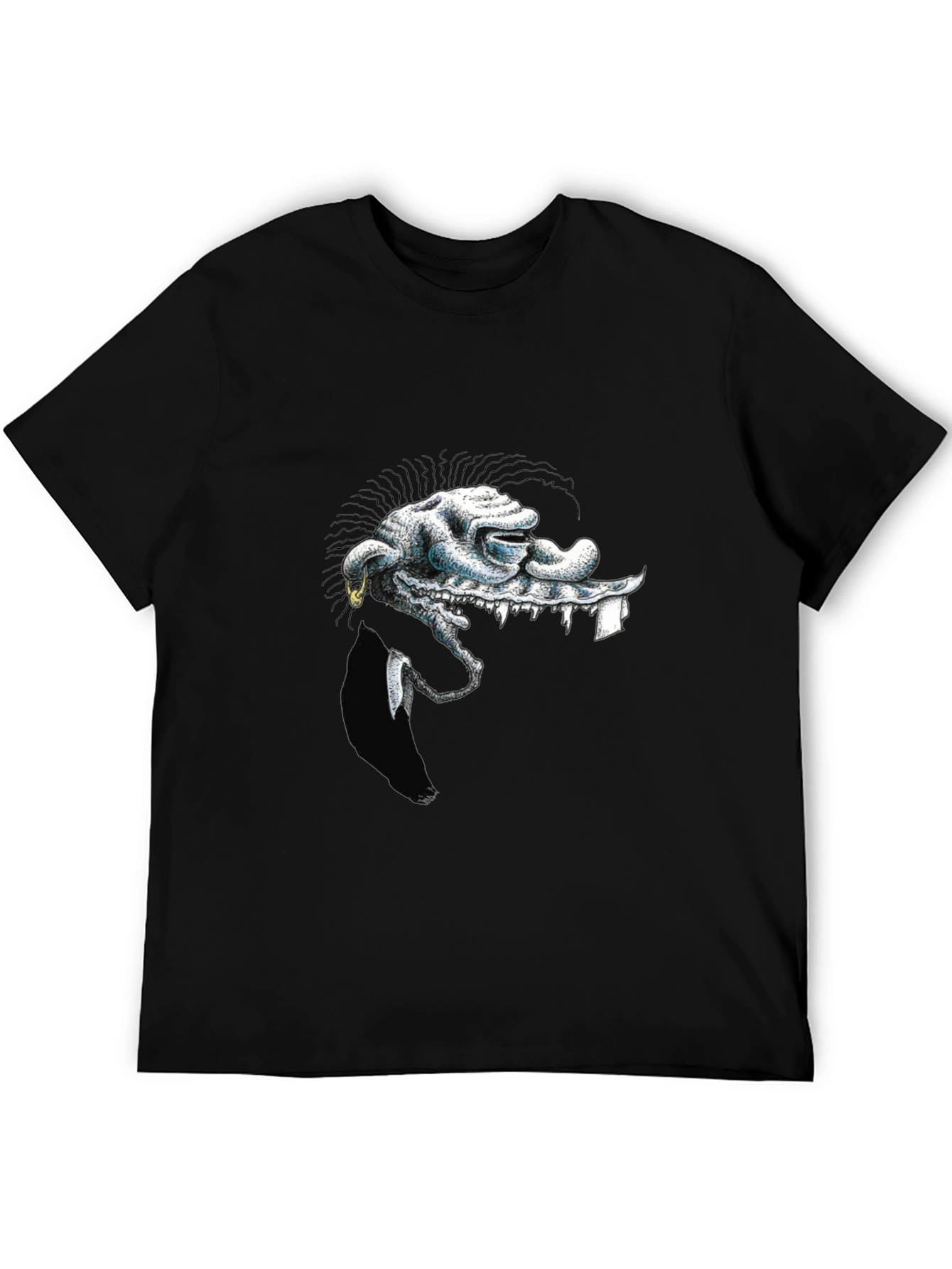 Unique Graphic Print Black T-Shirt