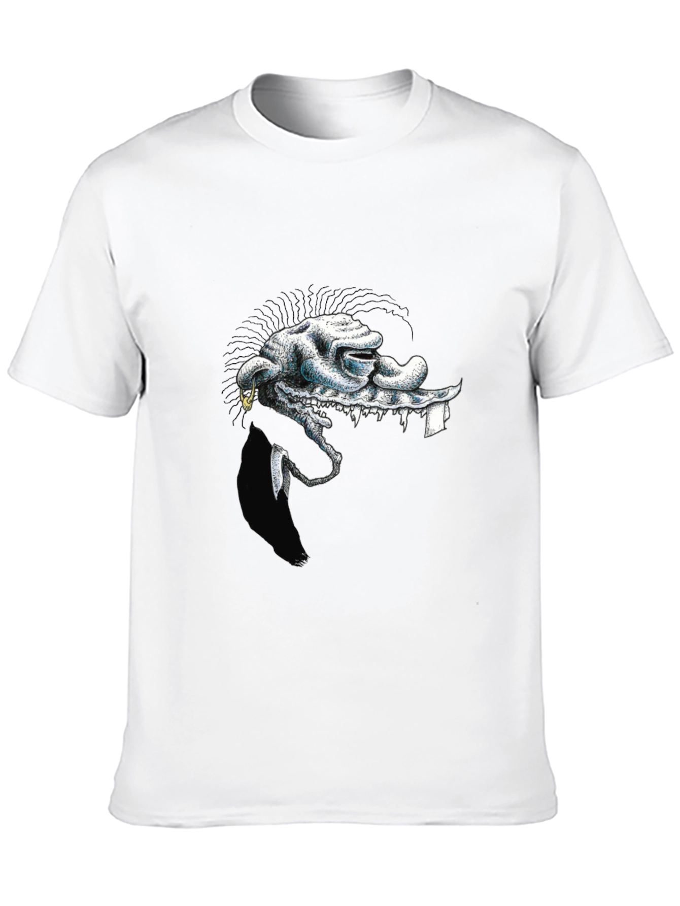 Unique Graphic Print Black T-Shirt