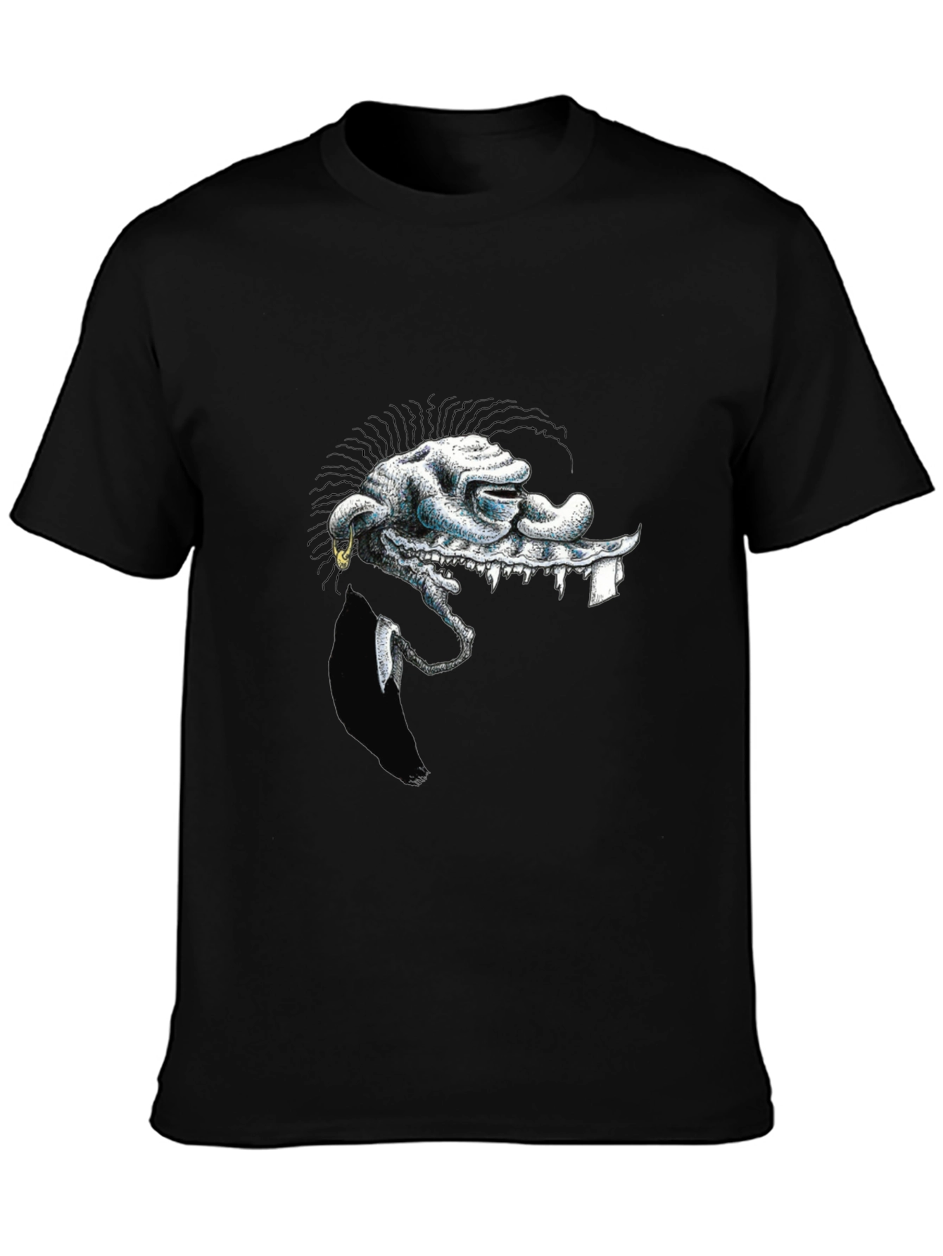 Unique Graphic Print Black T-Shirt