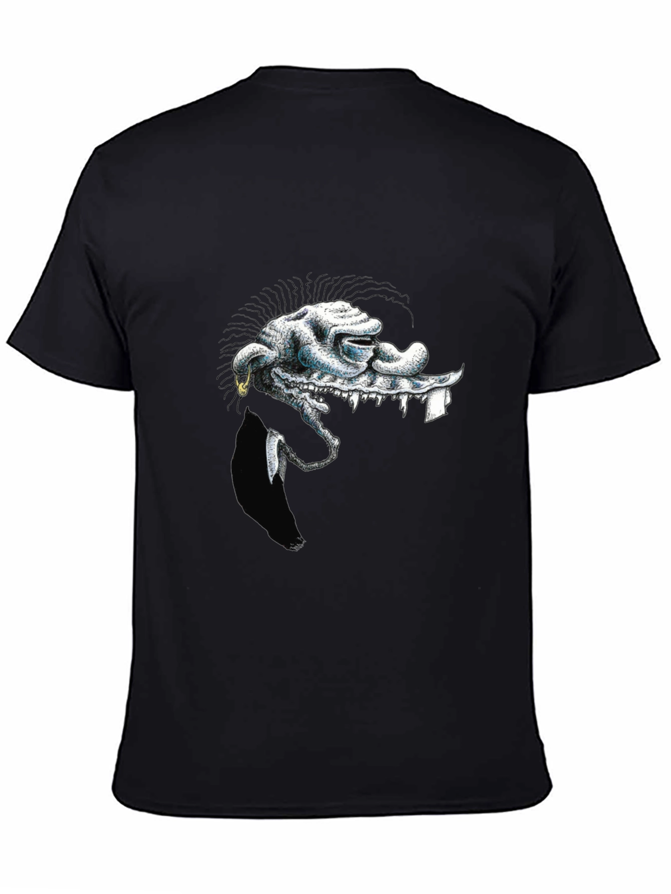 Unique Graphic Print Black T-Shirt