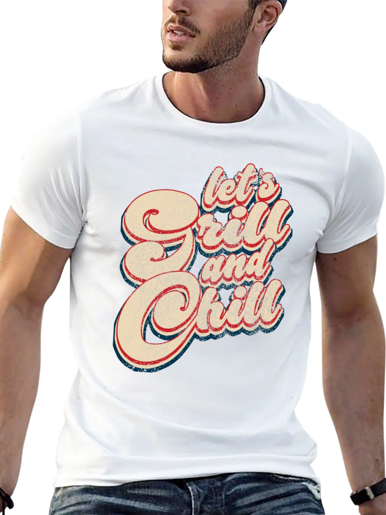 Lets Grill & Chill Retro Graphic T-Shirt