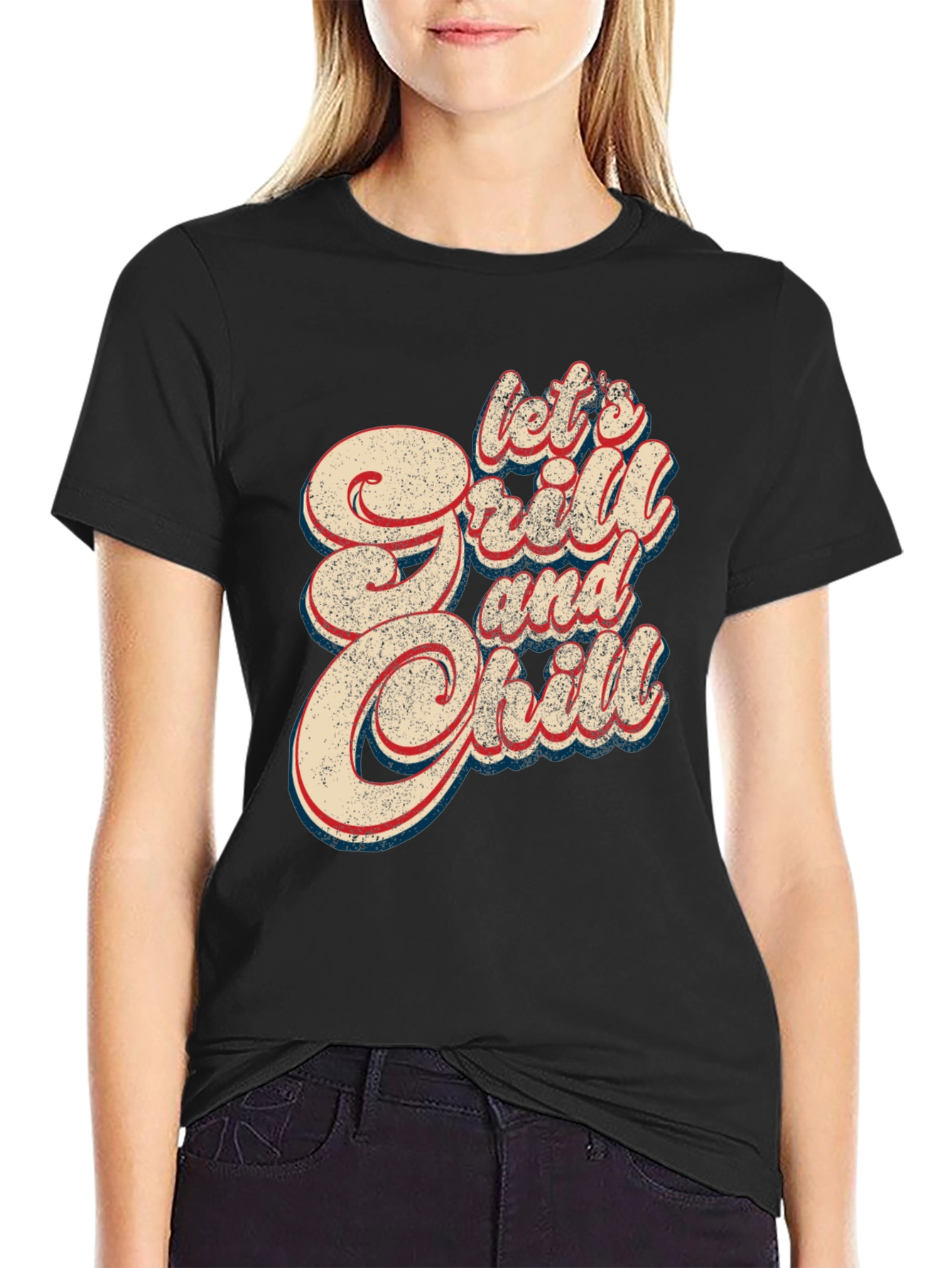 Lets Grill & Chill Retro Graphic T-Shirt