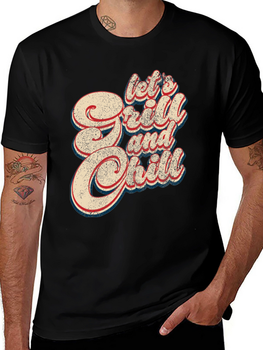 Lets Grill & Chill Retro Graphic T-Shirt