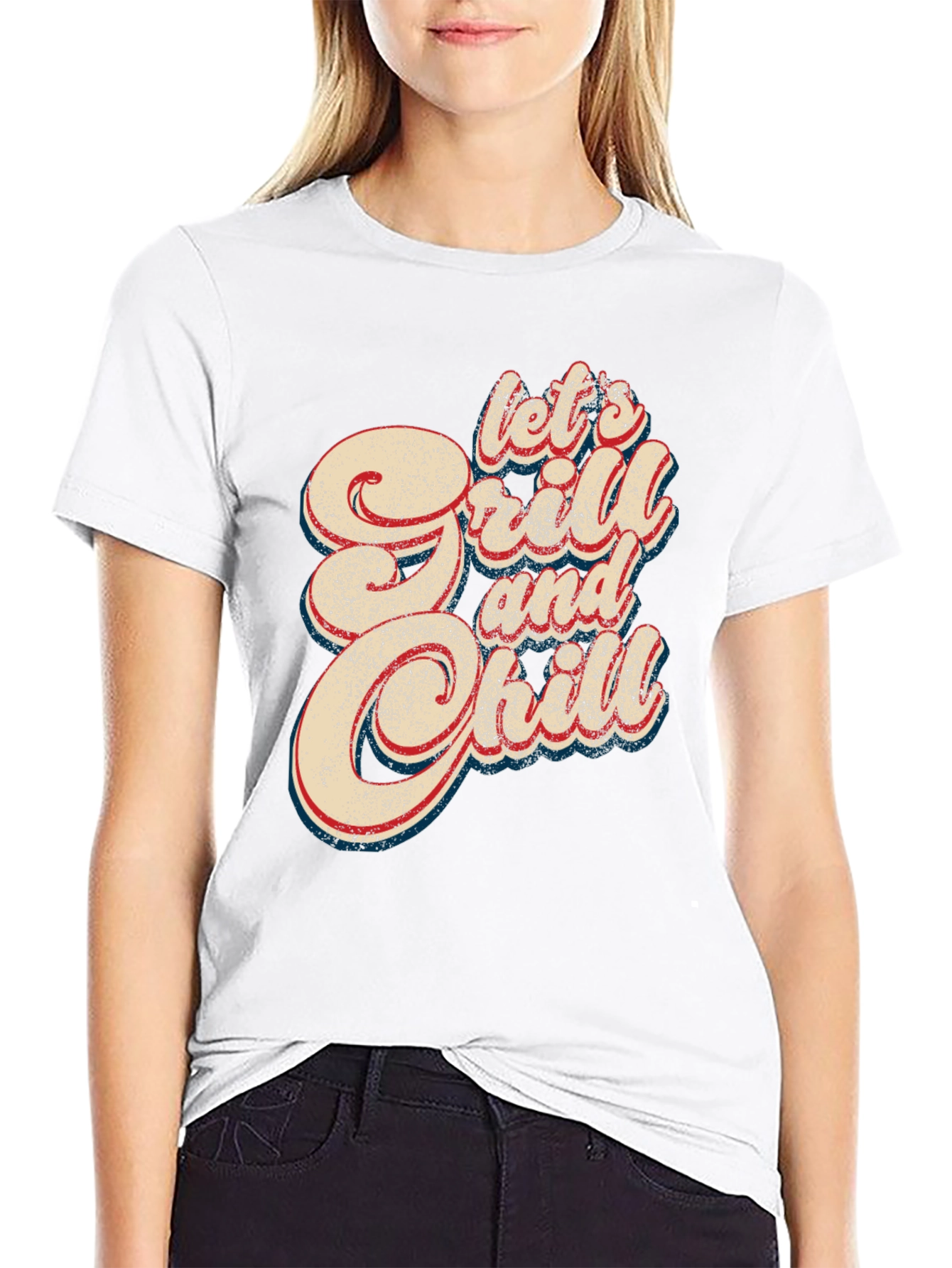 Lets Grill & Chill Retro Graphic T-Shirt