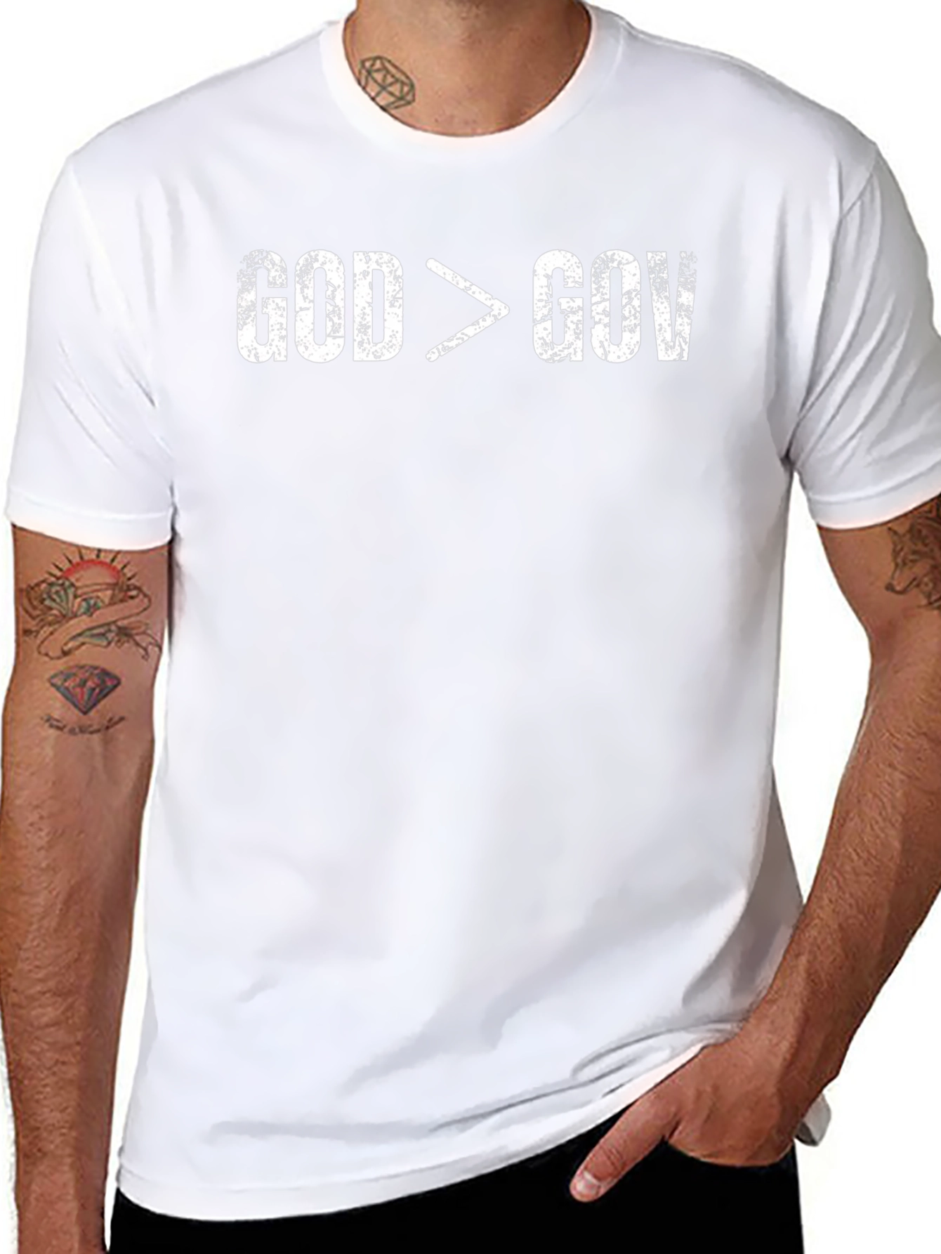 God is Greater Than Government Black T-Shirt