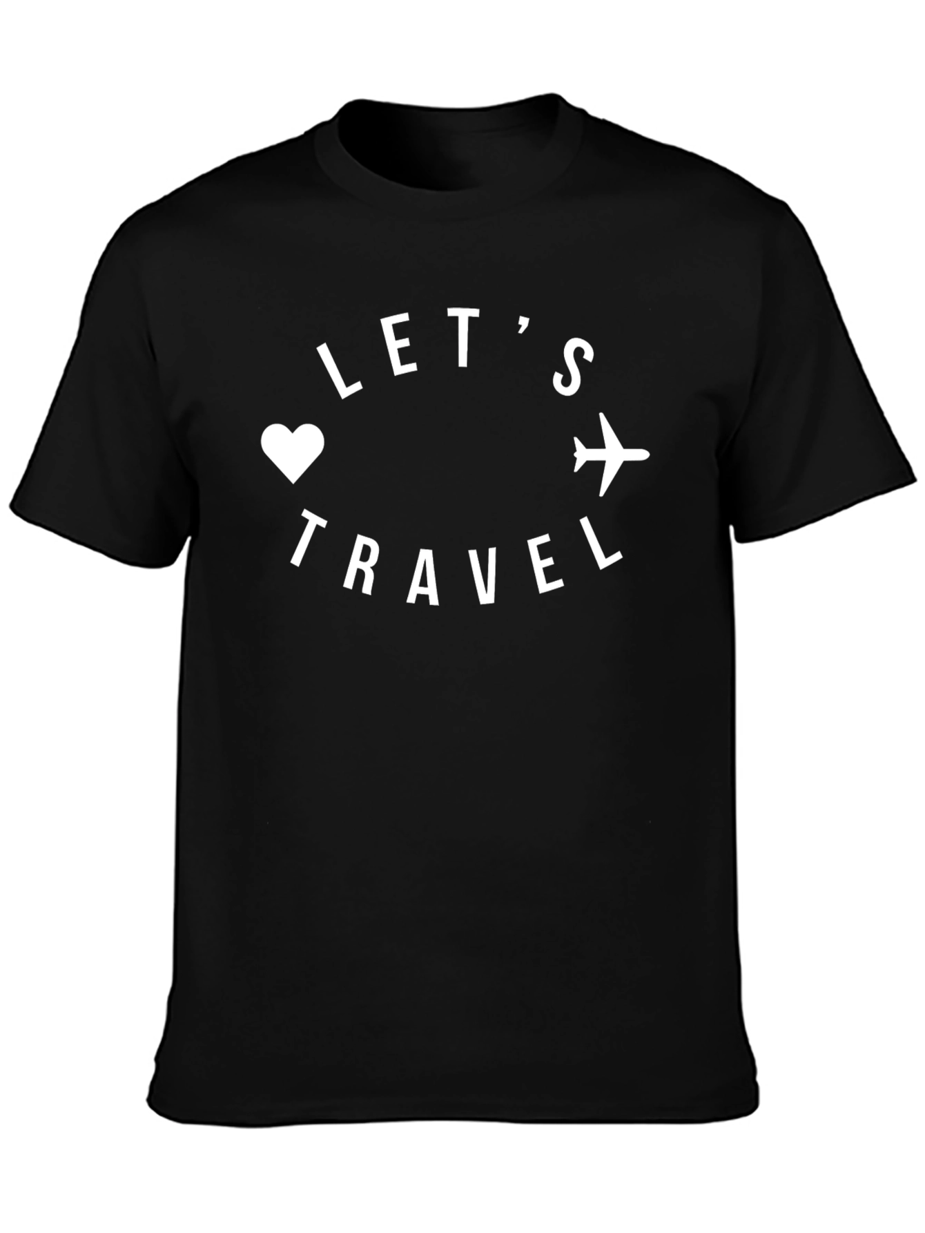 Lets Travel Graphic T-Shirt - Black