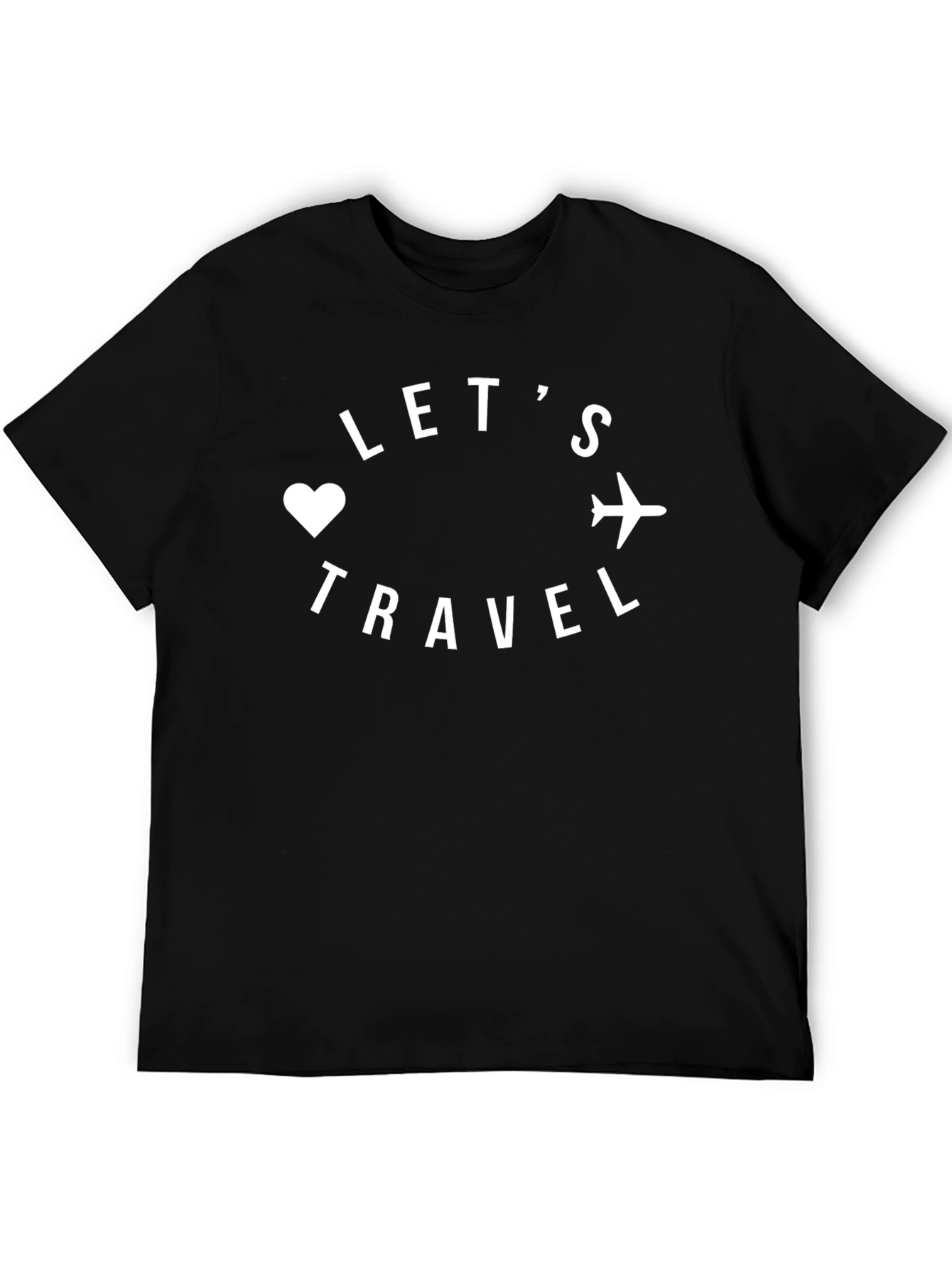 Lets Travel Graphic T-Shirt - Black