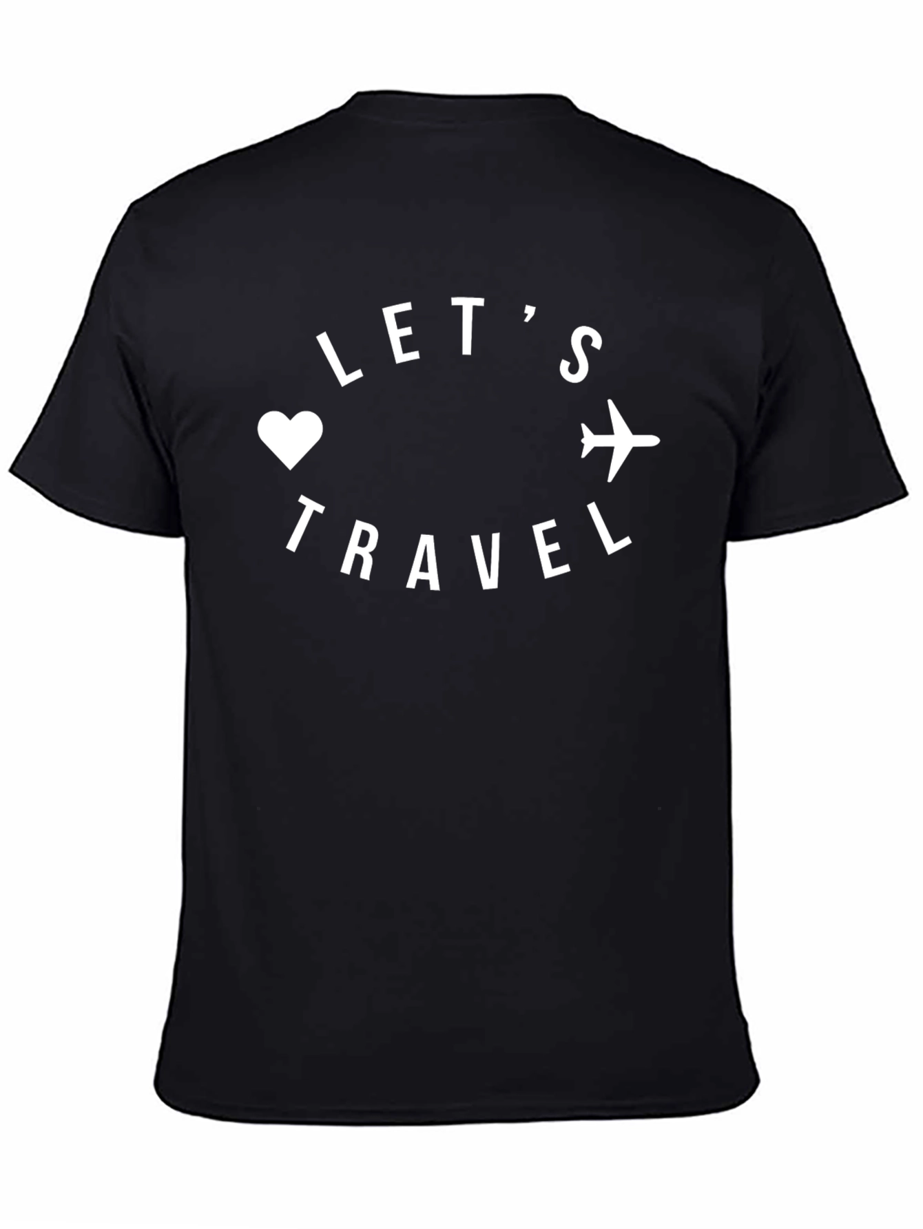 Lets Travel Graphic T-Shirt - Black