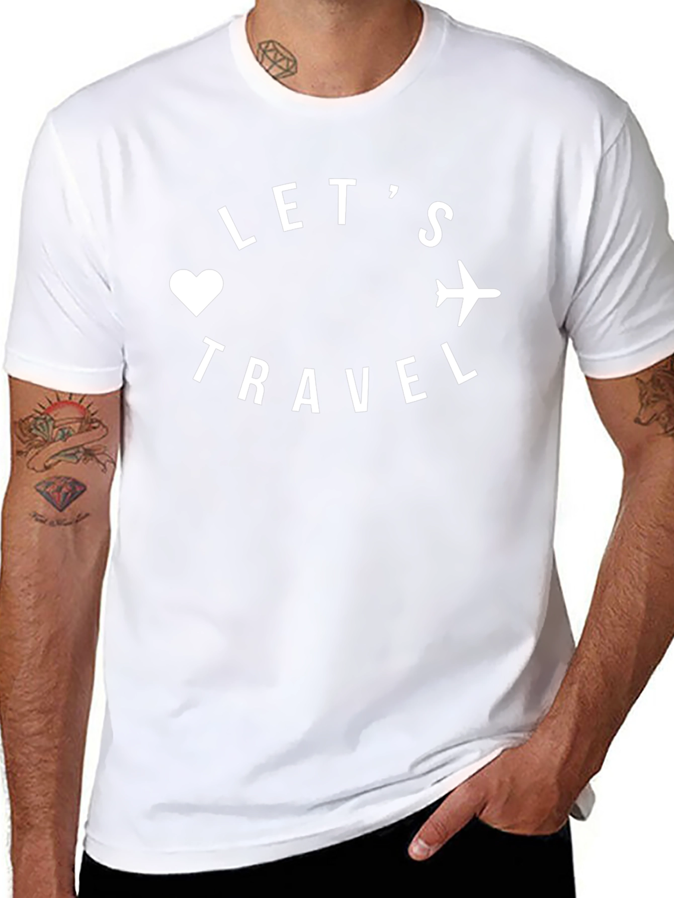 Lets Travel Graphic T-Shirt - Black