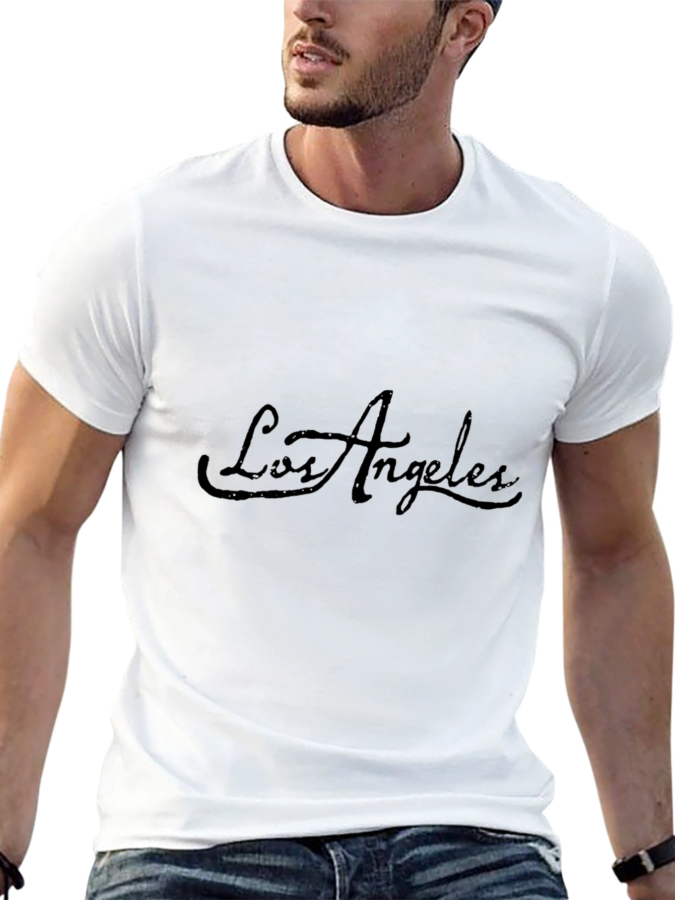 Los Angeles Script Graphic Black T-Shirt