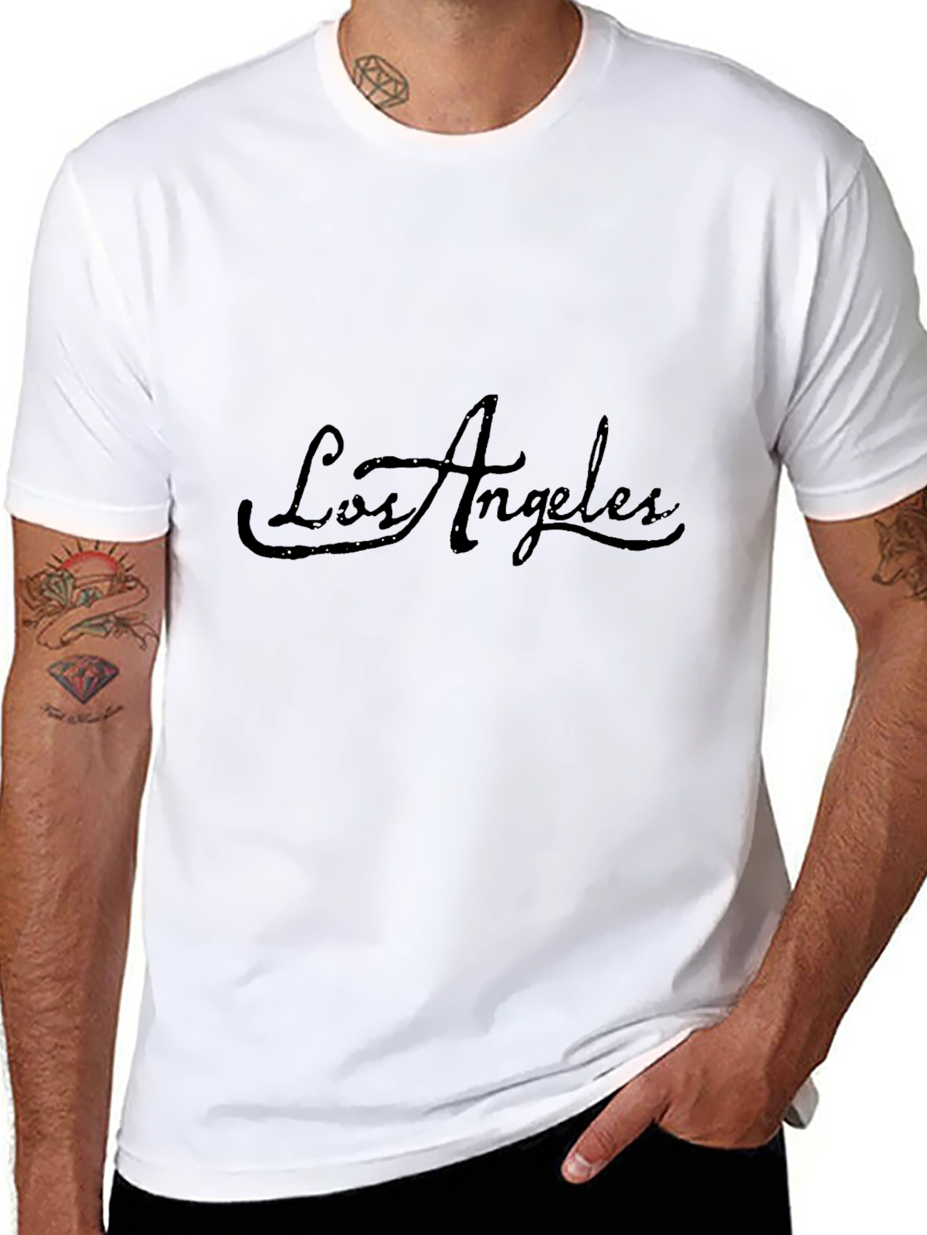 Los Angeles Script Graphic Black T-Shirt