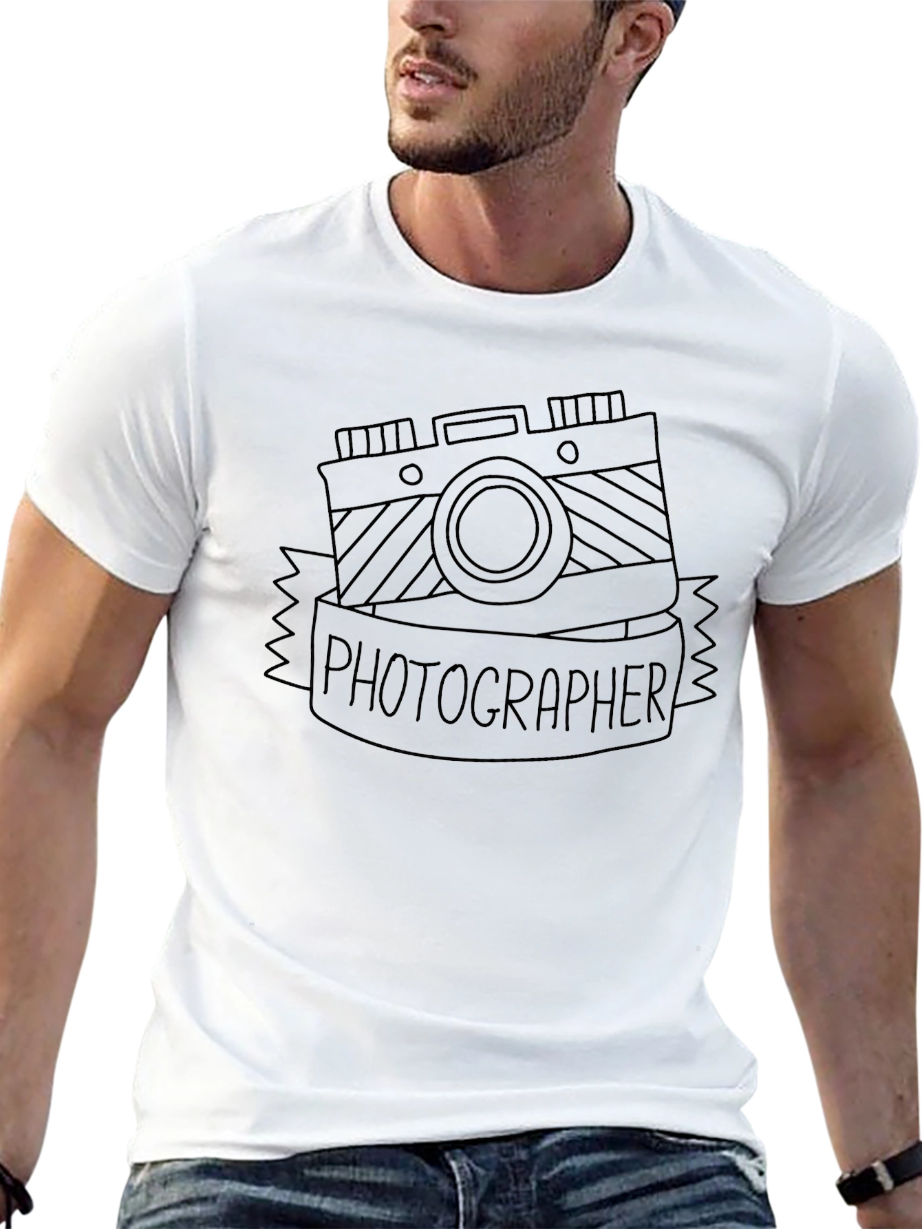 Photographer Camera Graphic Black T-Shirt