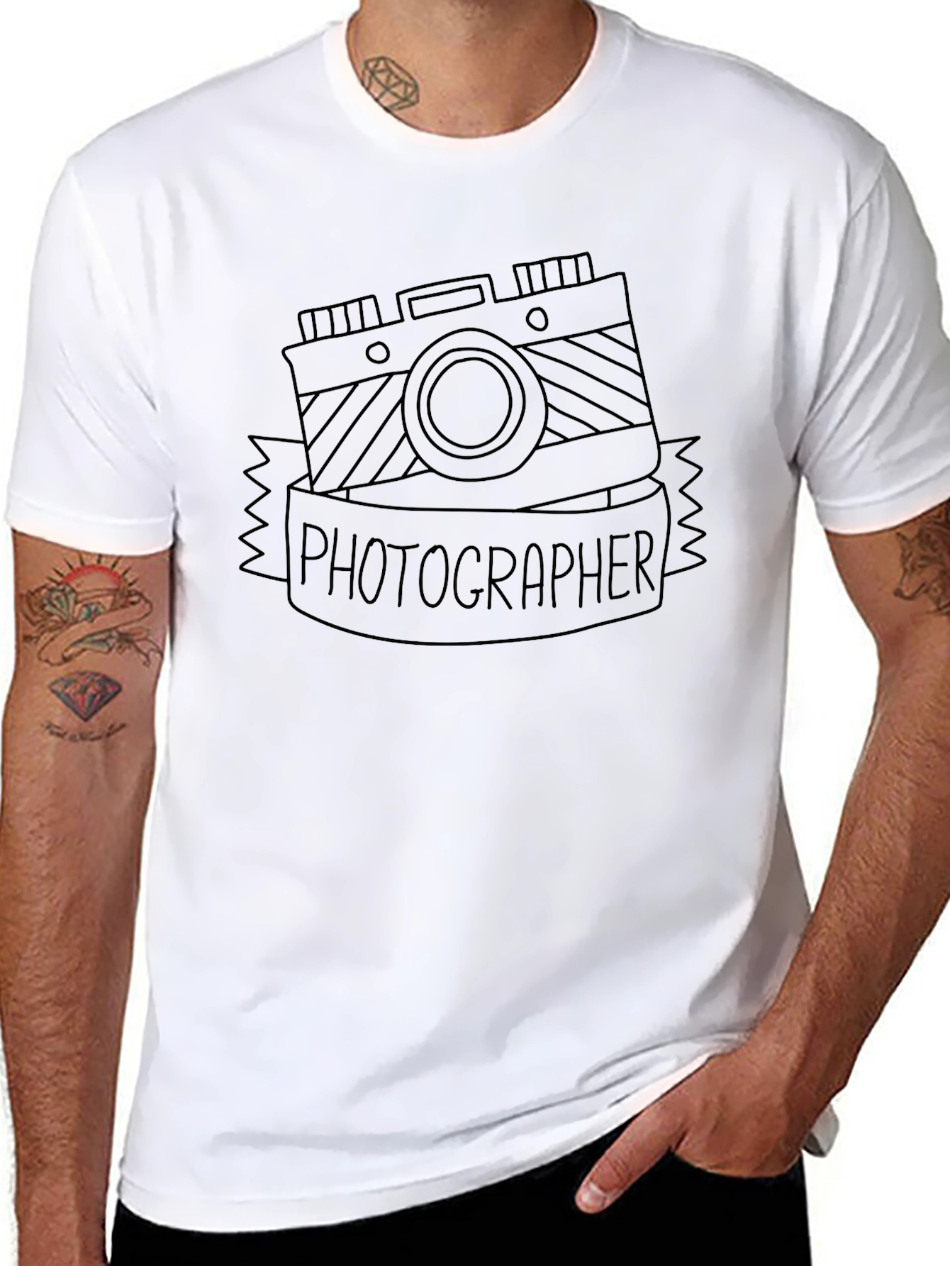 Photographer Camera Graphic Black T-Shirt