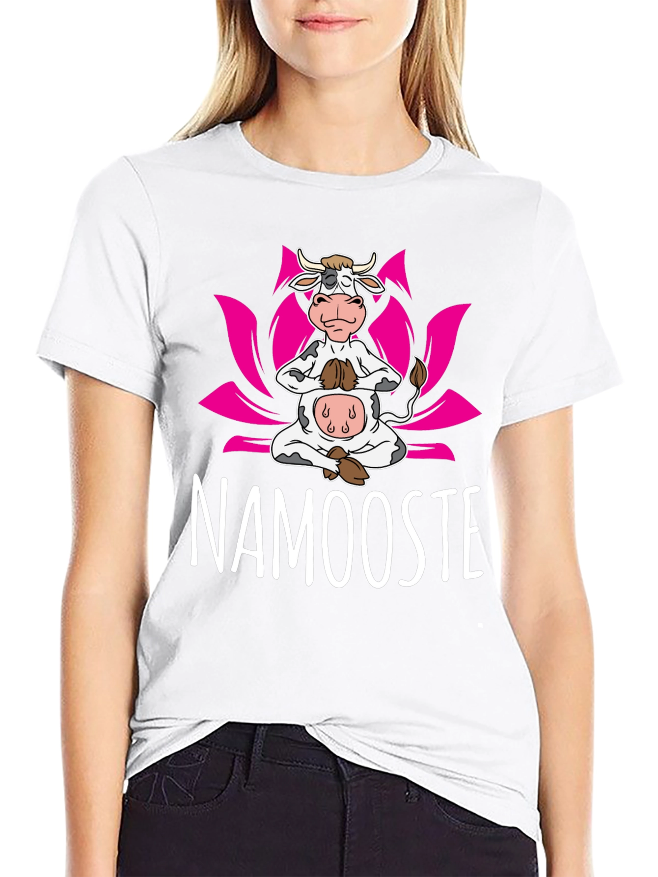 Namooste Cow T-Shirt: Yoga Humor Tee