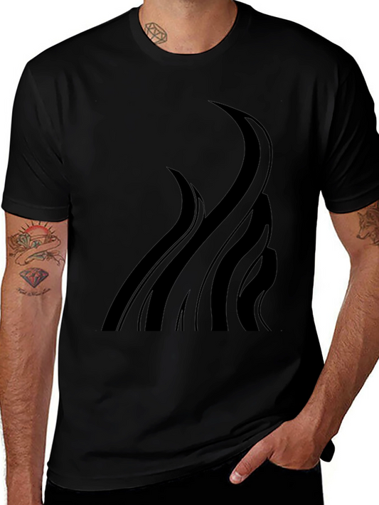 Black Graphic Tee - Abstract Tentacle Design