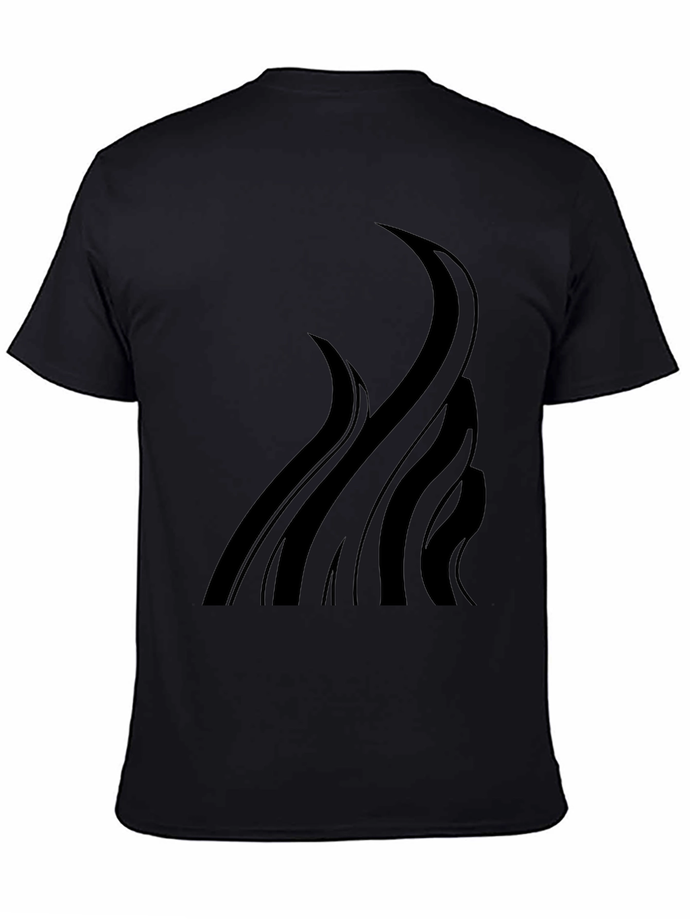Black Graphic Tee - Abstract Tentacle Design