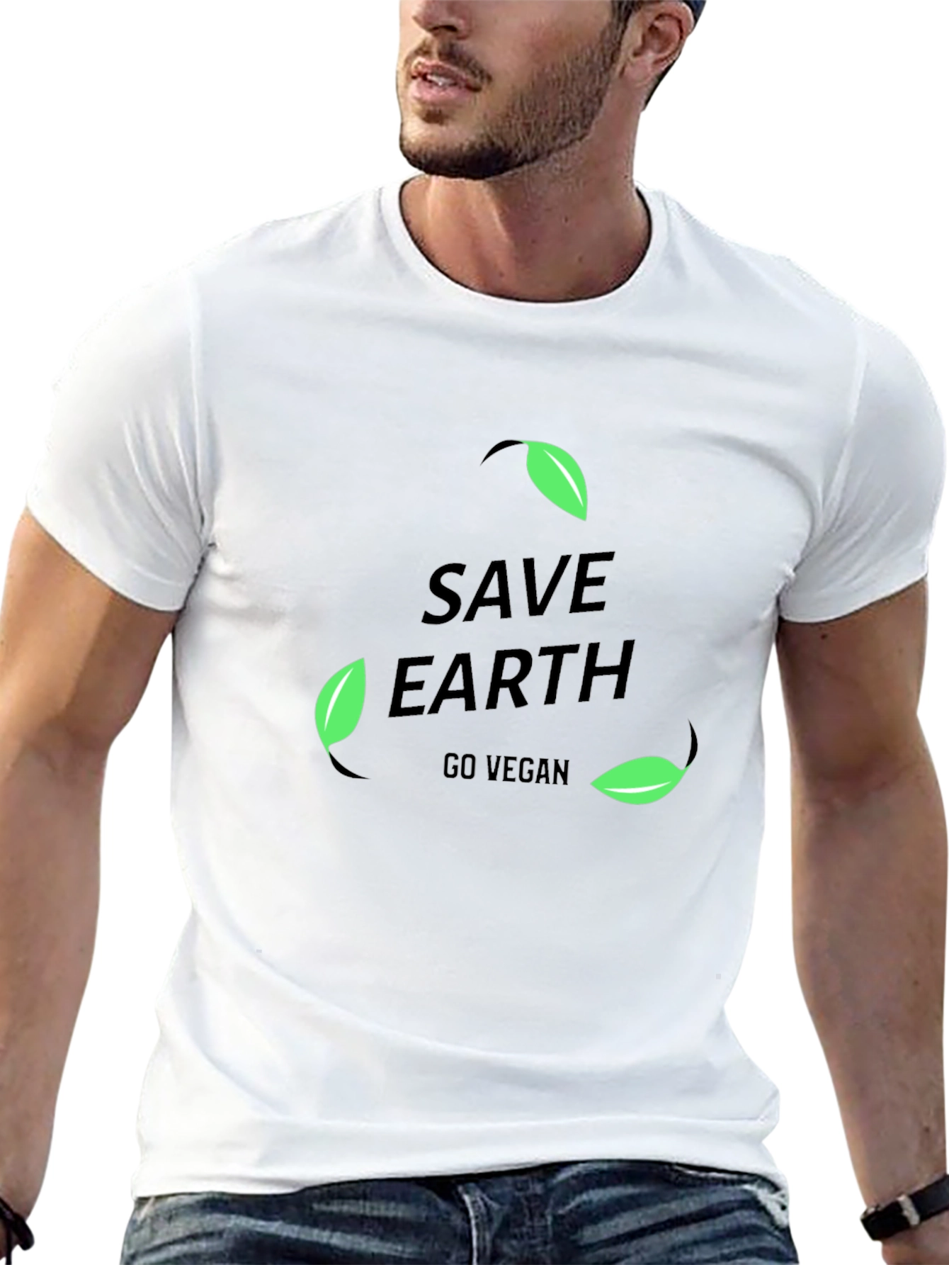 Save Earth Go Vegan Black T-Shirt