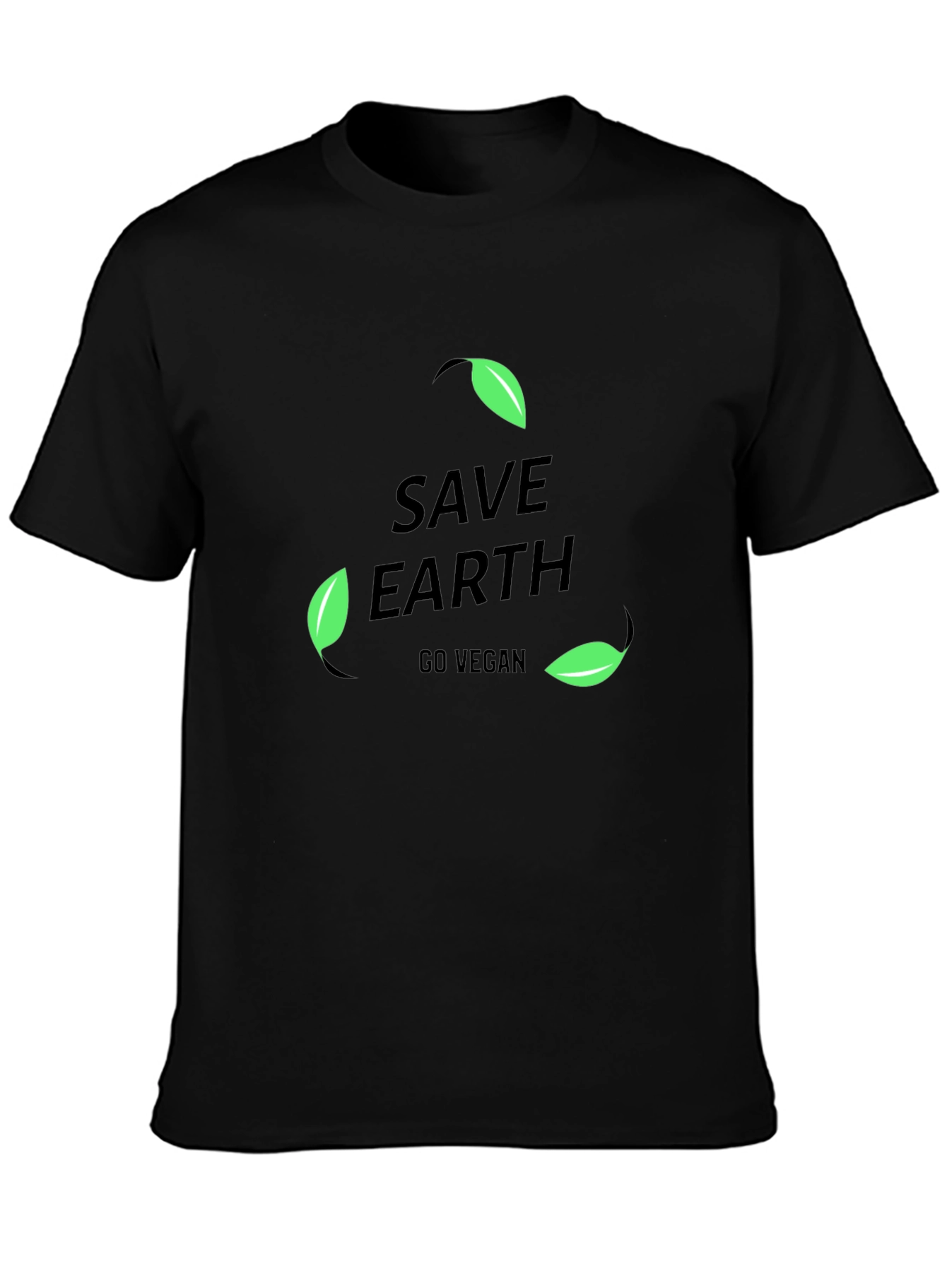 Save Earth Go Vegan Black T-Shirt