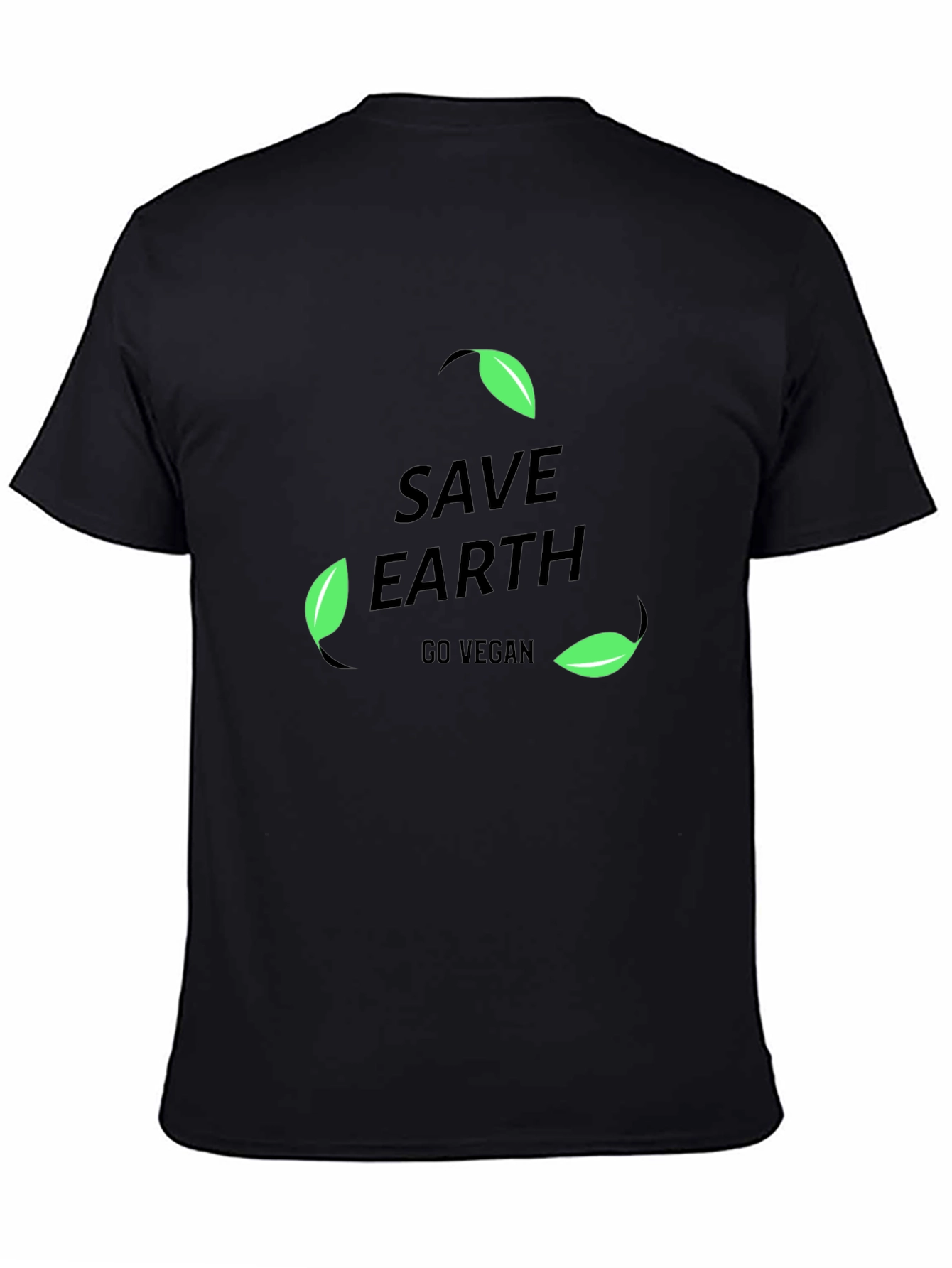 Save Earth Go Vegan Black T-Shirt