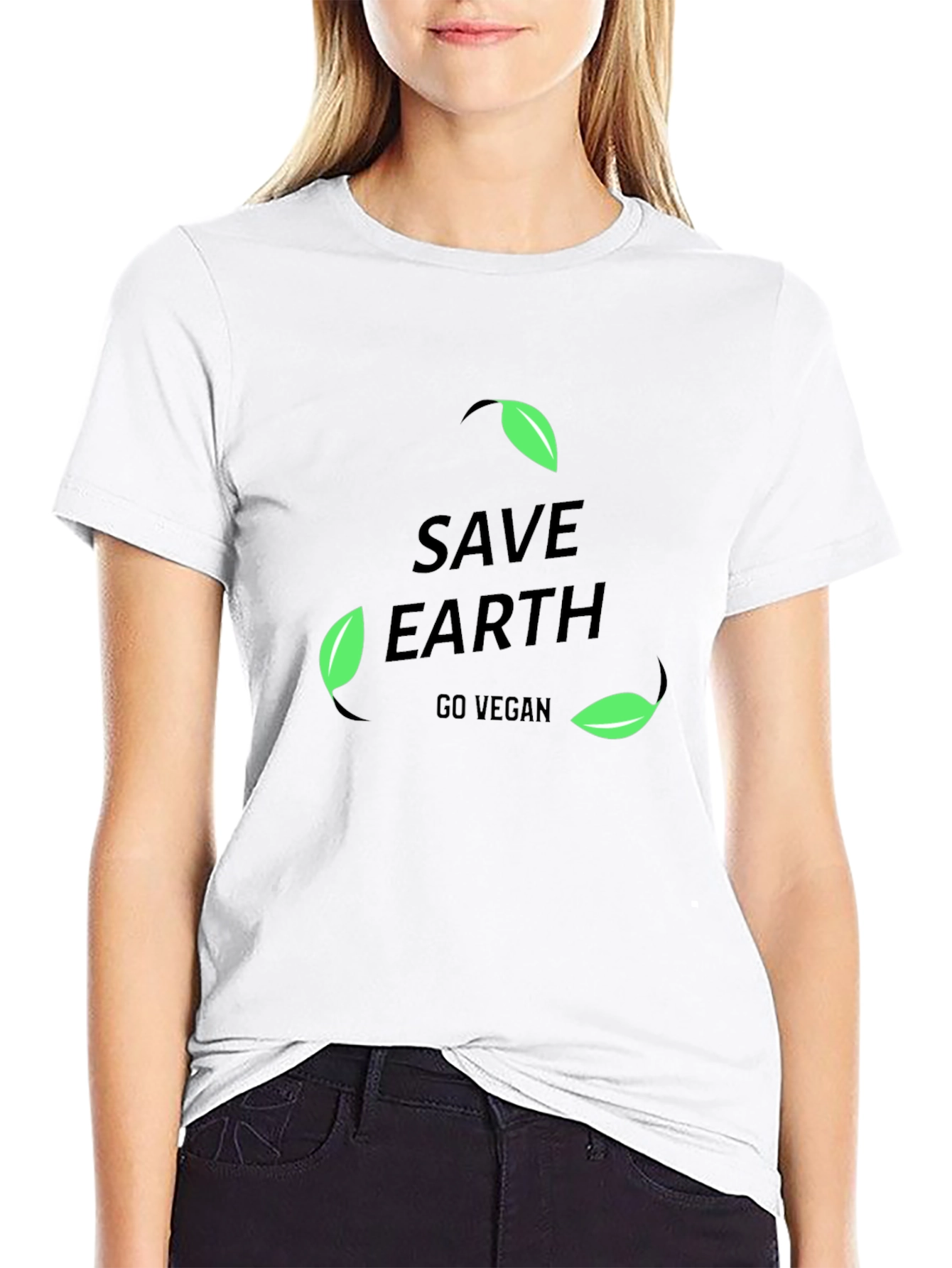 Save Earth Go Vegan Black T-Shirt