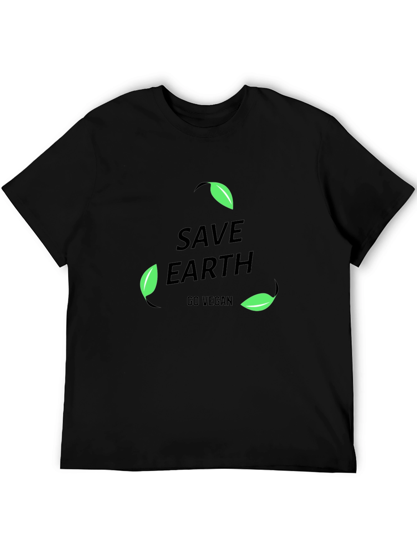 Save Earth Go Vegan Black T-Shirt