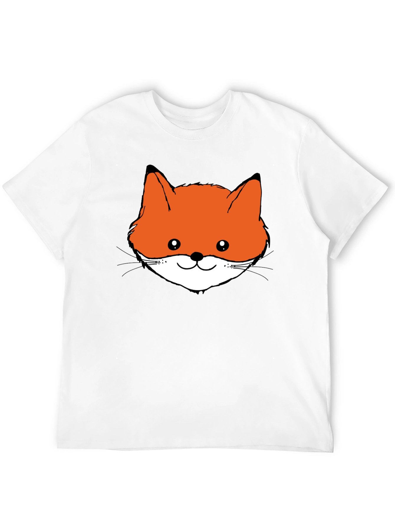 Fox Face Graphic Tee - Black Cotton T-Shirt