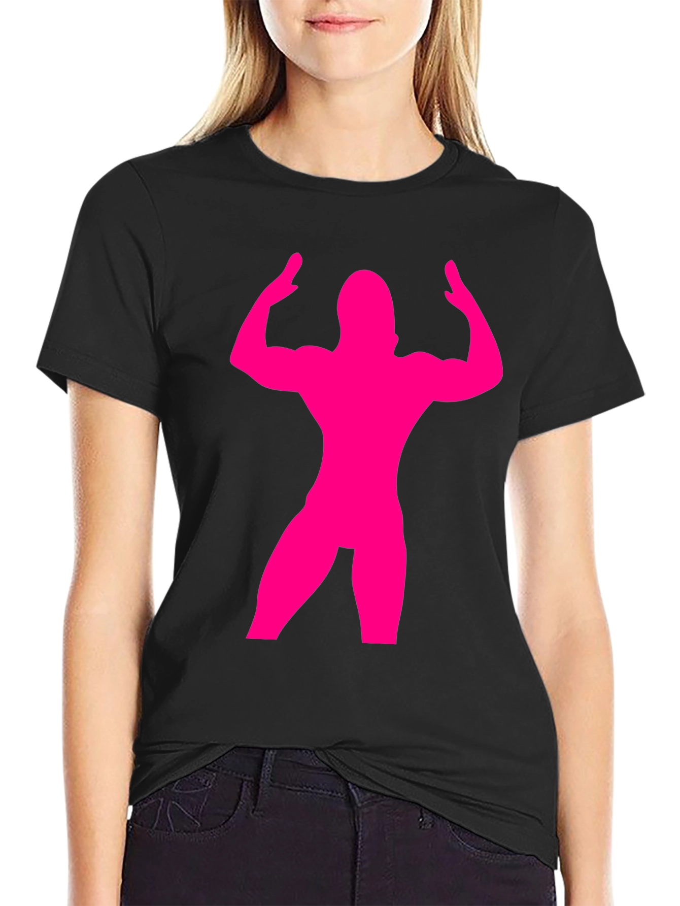 Muscle Man Silhouette T-Shirt - Bodybuilder Gym Tee