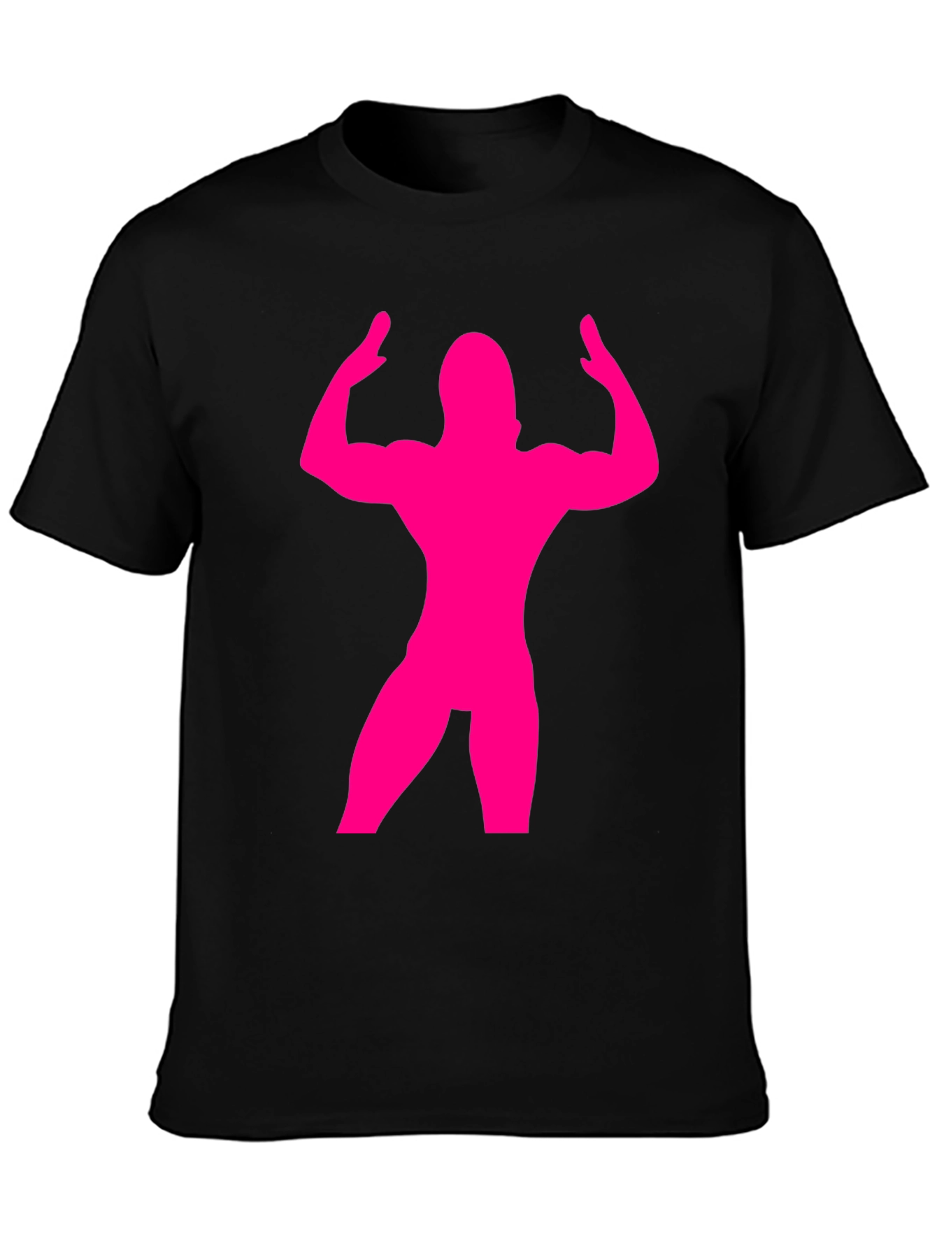 Muscle Man Silhouette T-Shirt - Bodybuilder Gym Tee