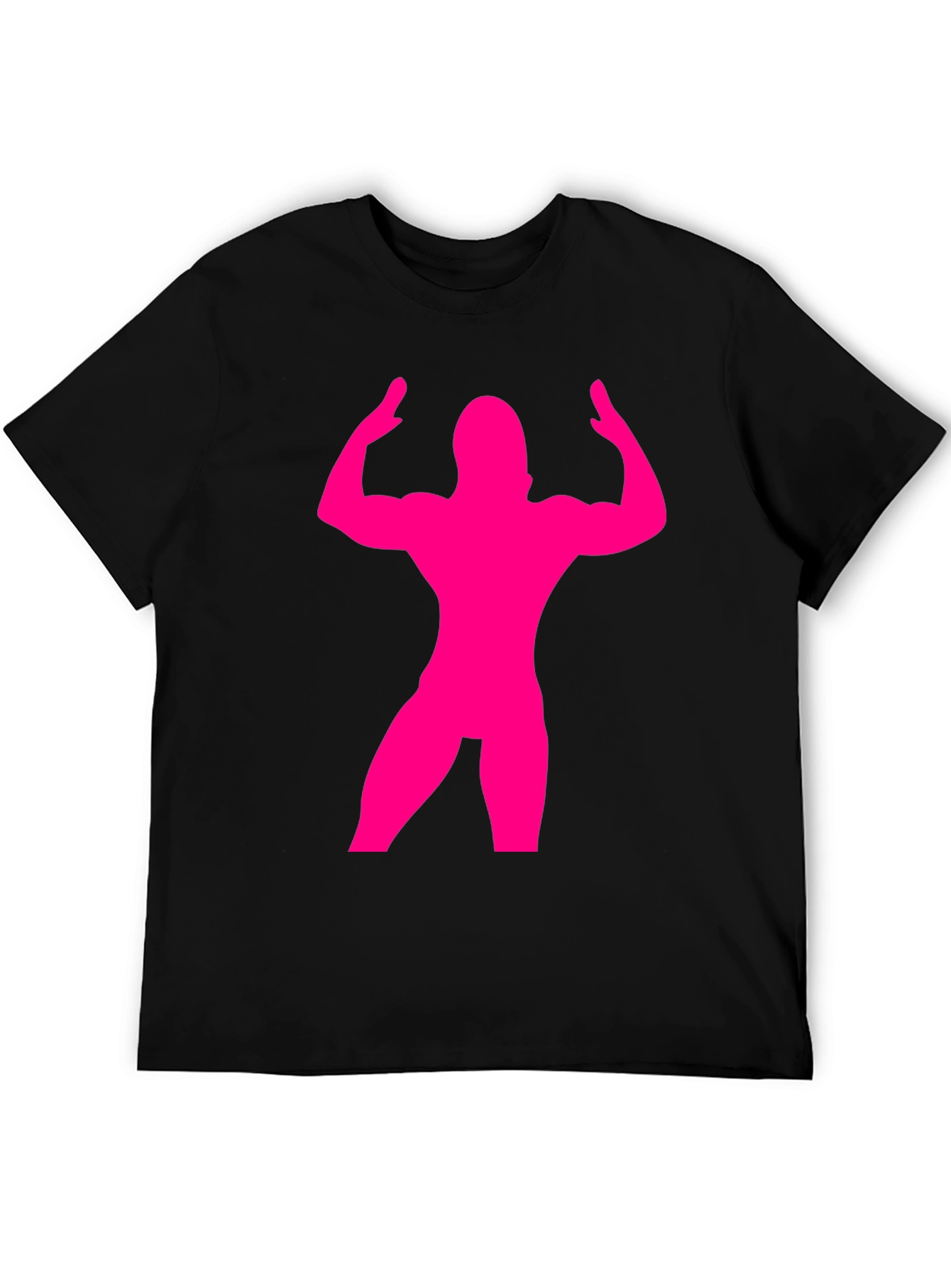 Muscle Man Silhouette T-Shirt - Bodybuilder Gym Tee