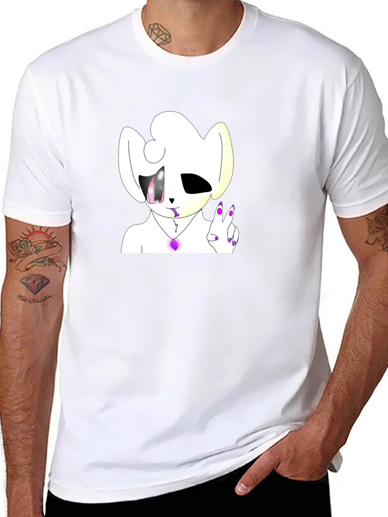 Unique Cartoon Graphic Black T-Shirt