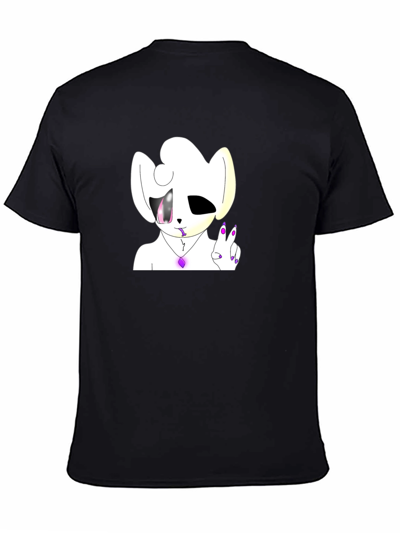 Unique Cartoon Graphic Black T-Shirt