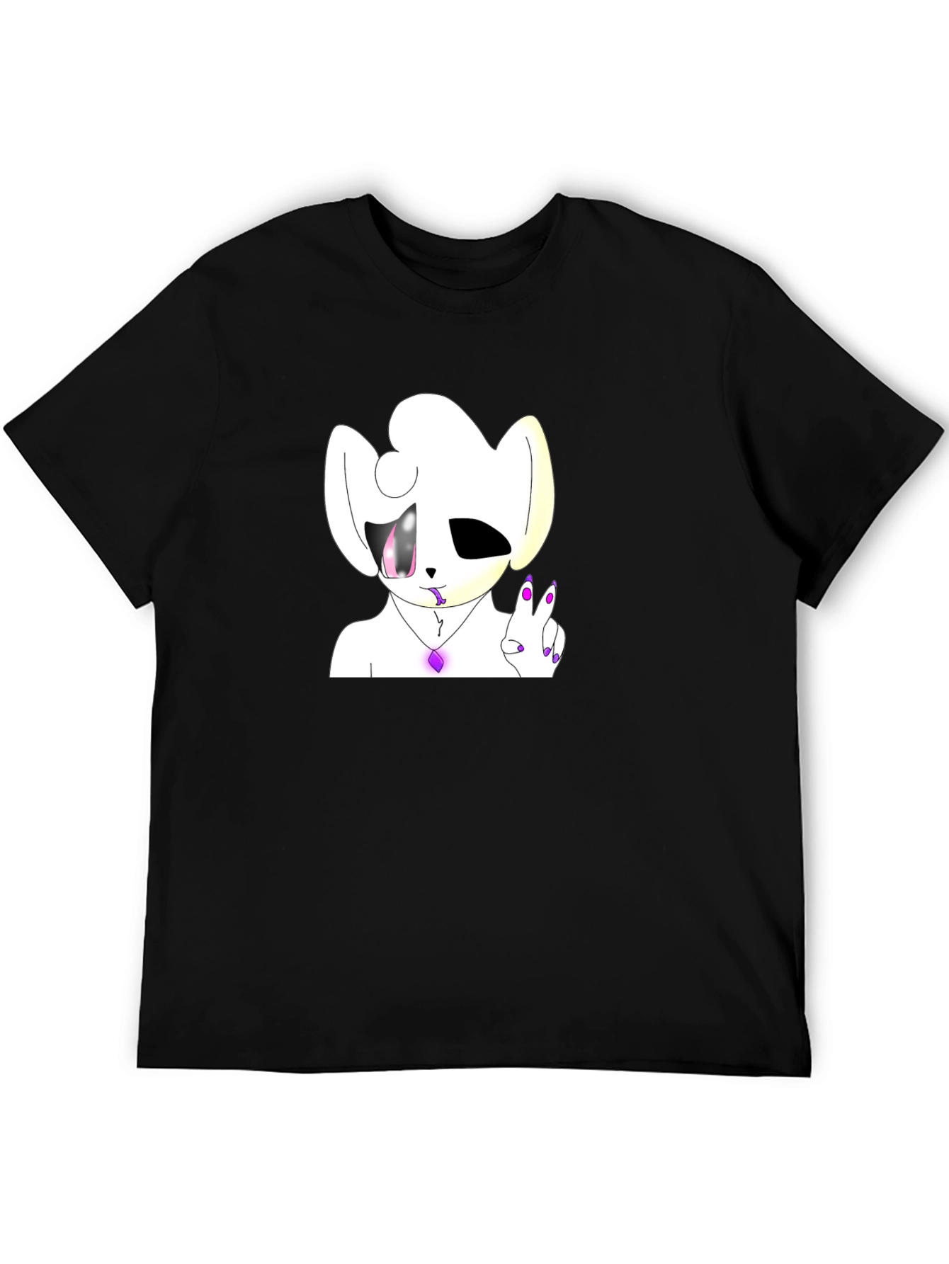 Unique Cartoon Graphic Black T-Shirt