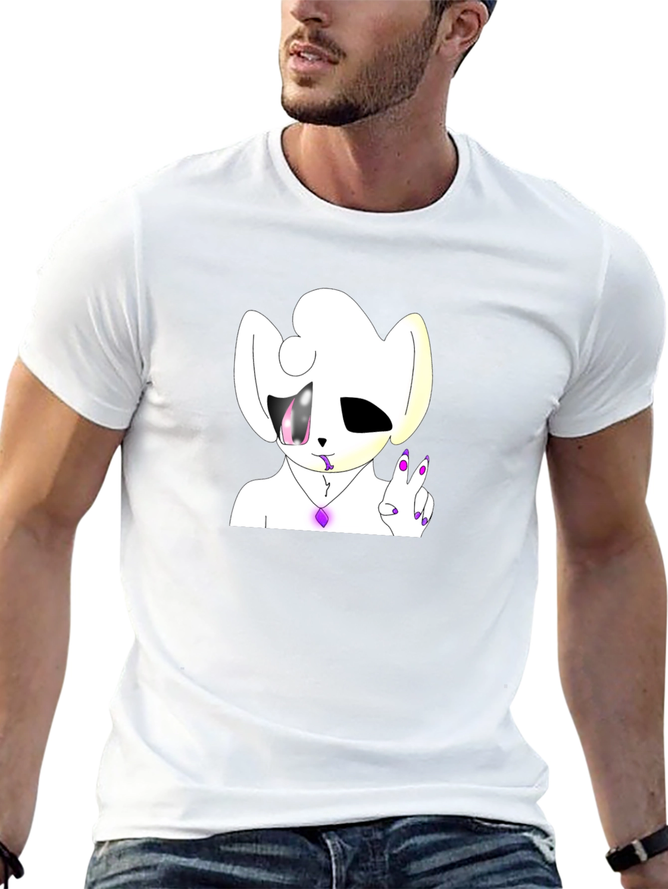 Unique Cartoon Graphic Black T-Shirt