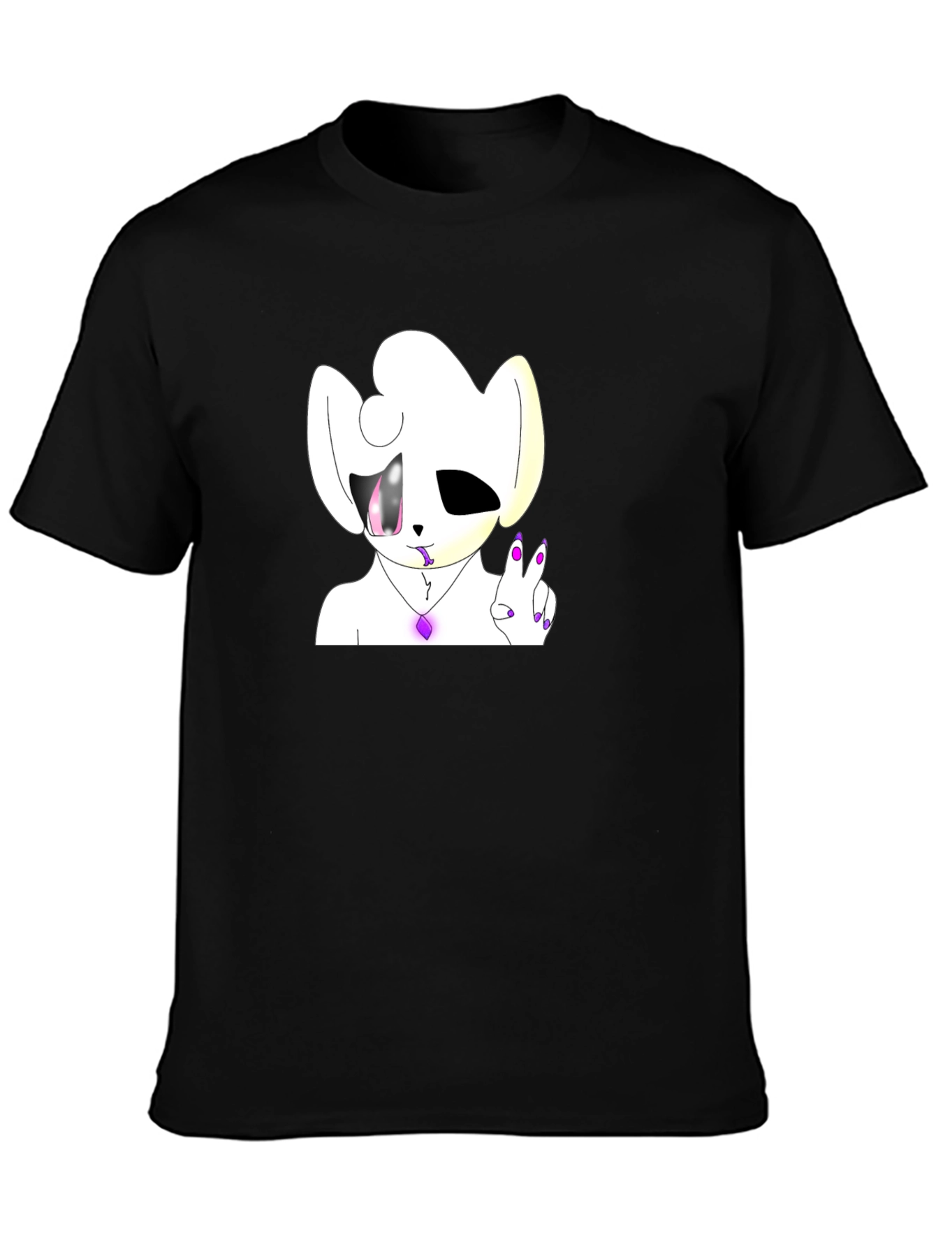 Unique Cartoon Graphic Black T-Shirt