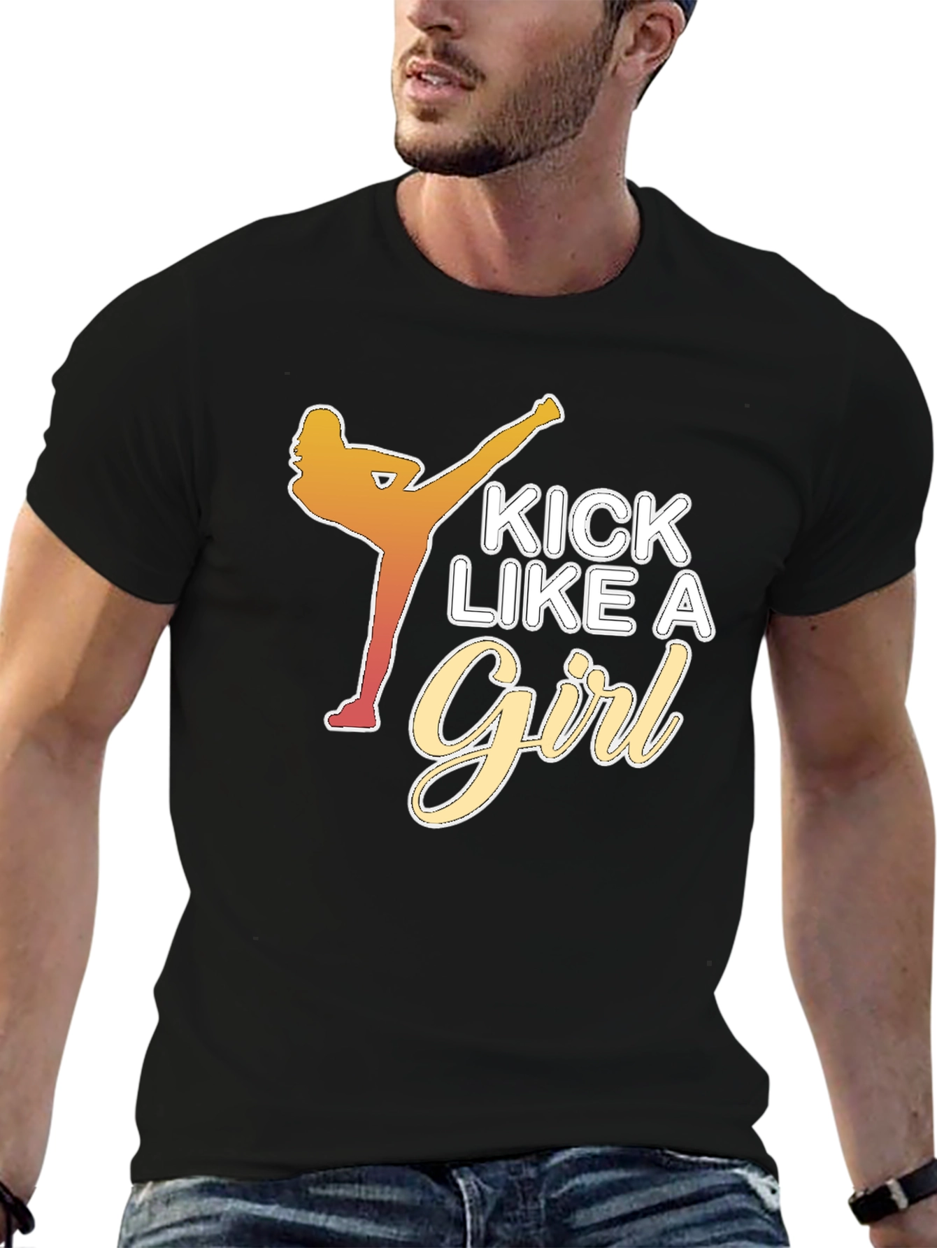 Kick Like a Girl Black T-Shirt
