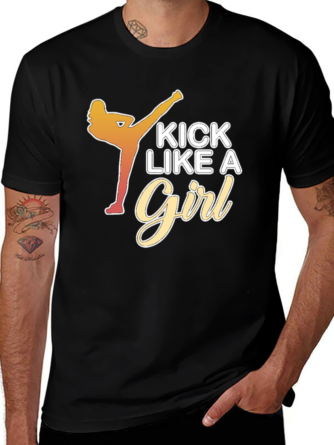 Kick Like a Girl Black T-Shirt