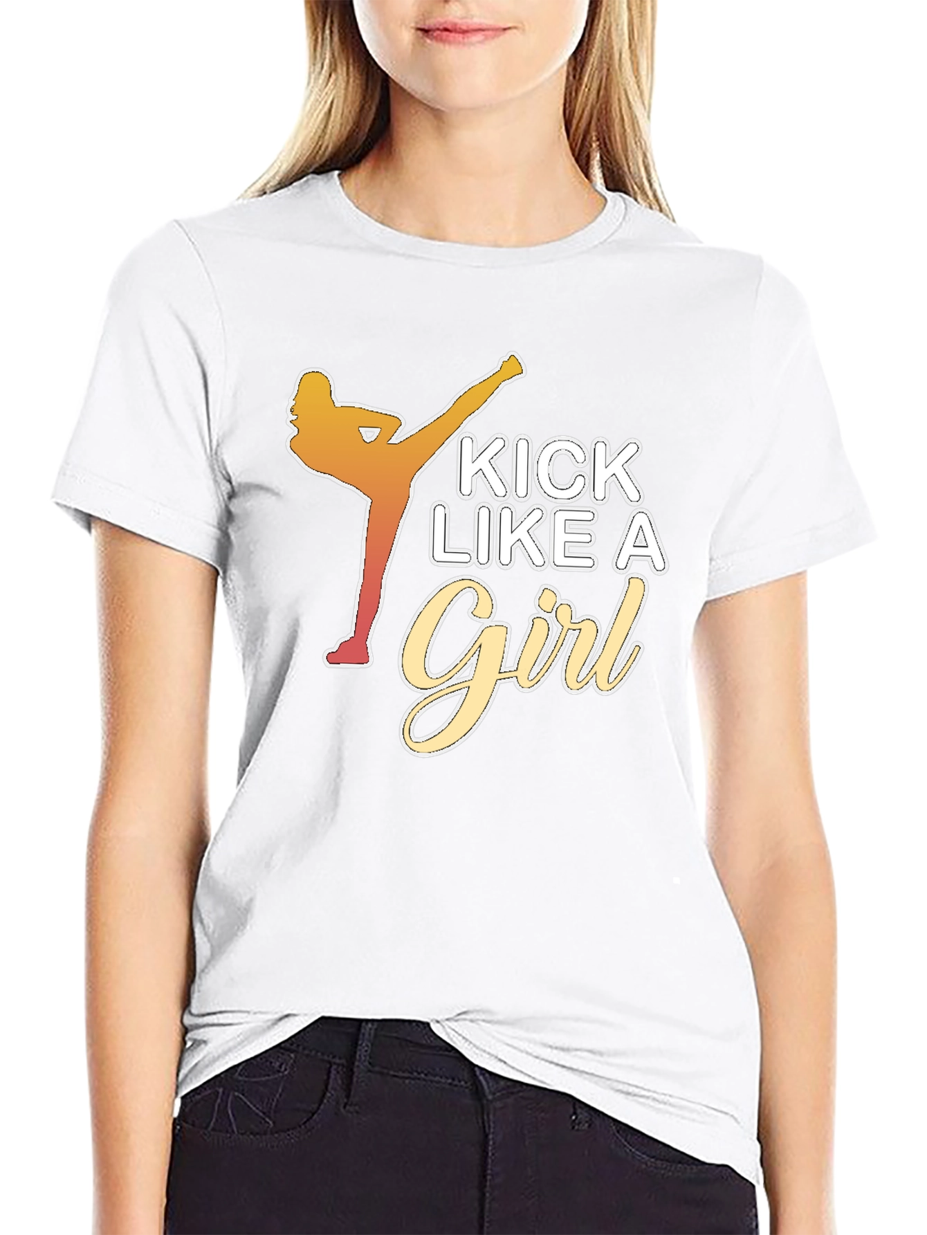 Kick Like a Girl Black T-Shirt