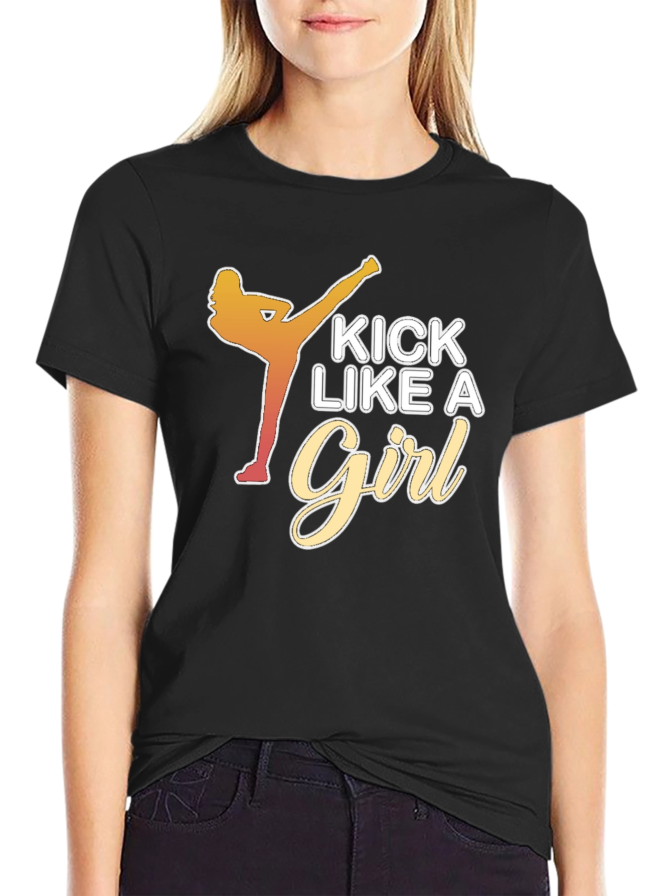 Kick Like a Girl Black T-Shirt