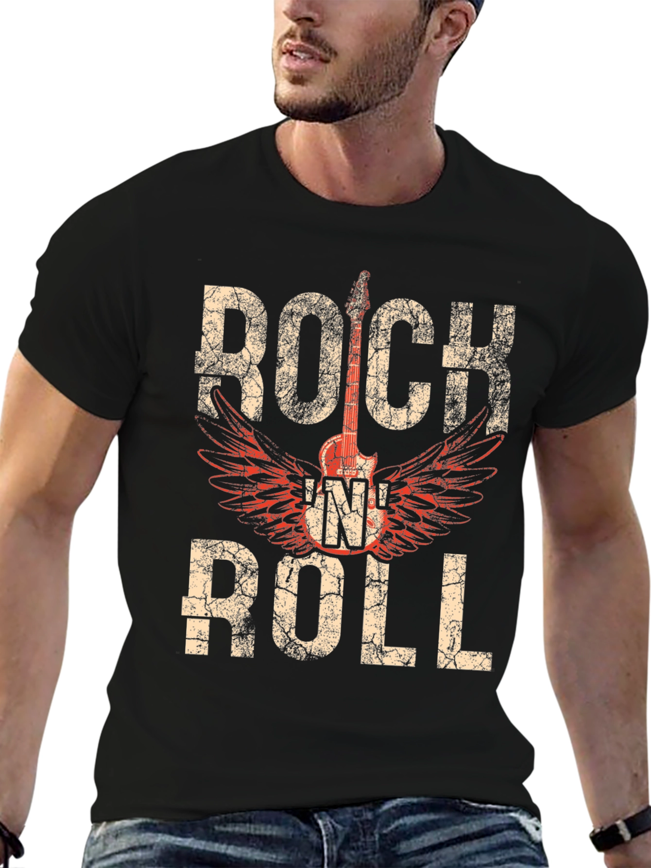 Rock N Roll Guitar Graphic T-Shirt