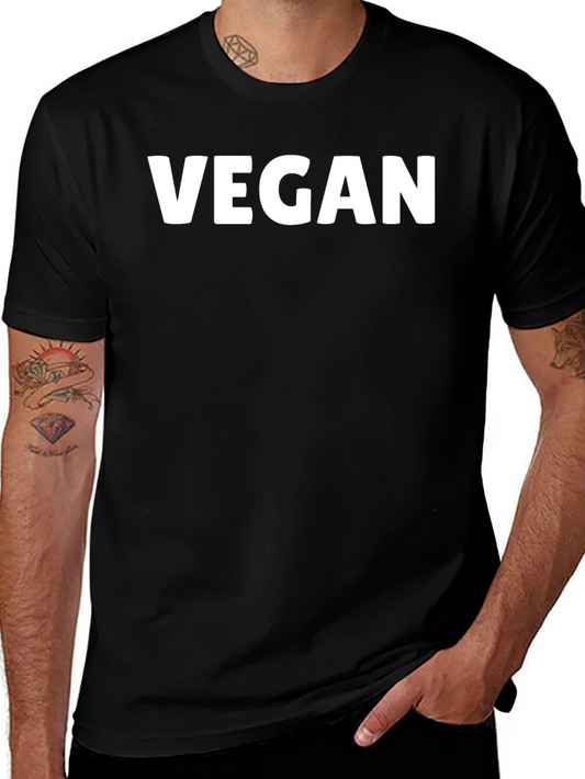 Vegan Statement T-Shirt - Bold White Lettering on Black