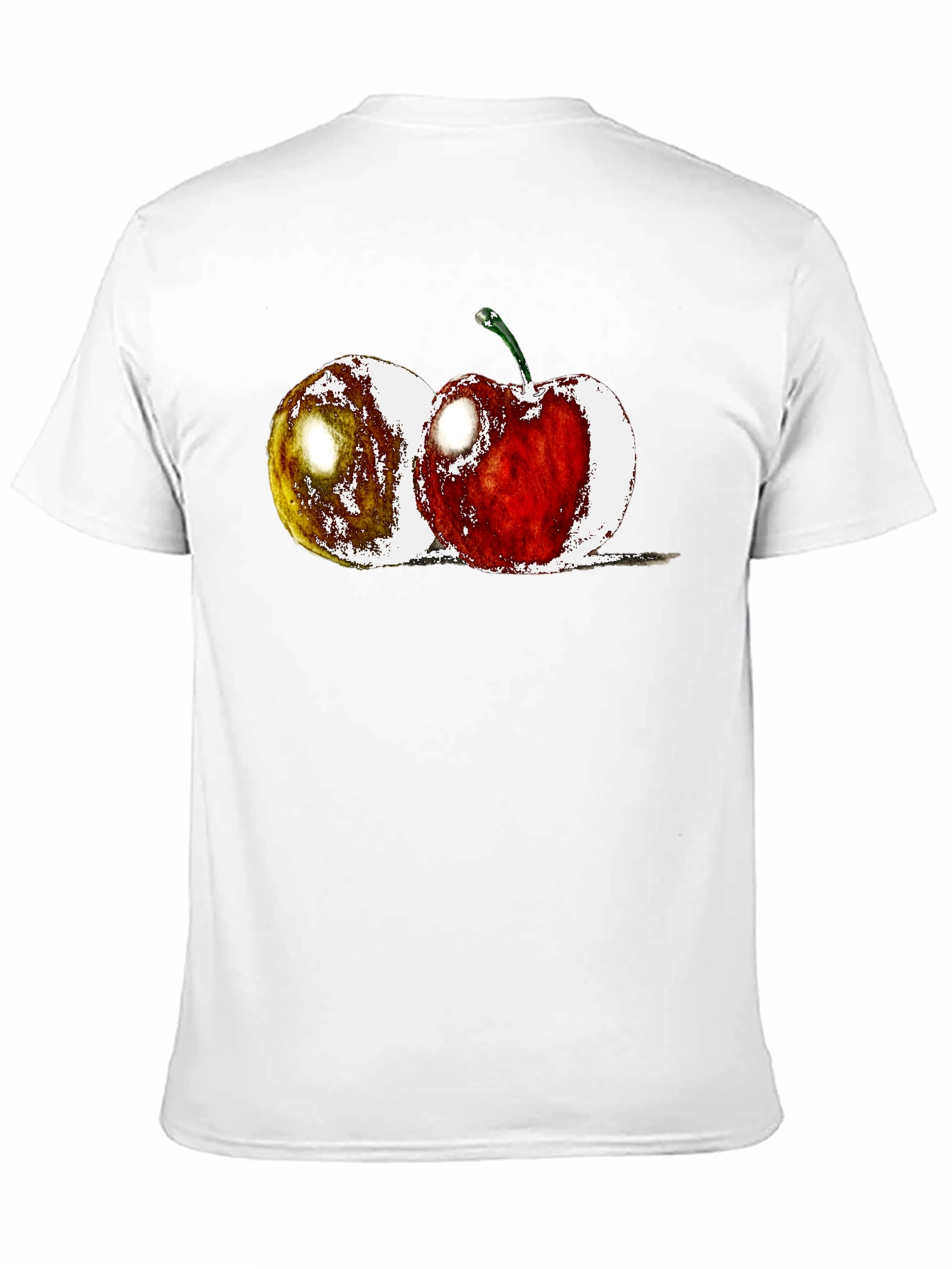 Fruit Print Black Crew Neck T-Shirt