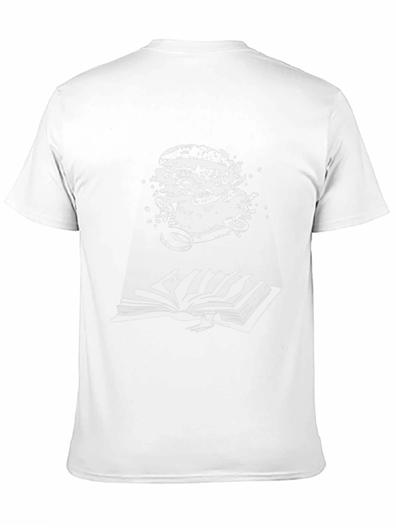 Black Graphic Tee - Burger & Book Design