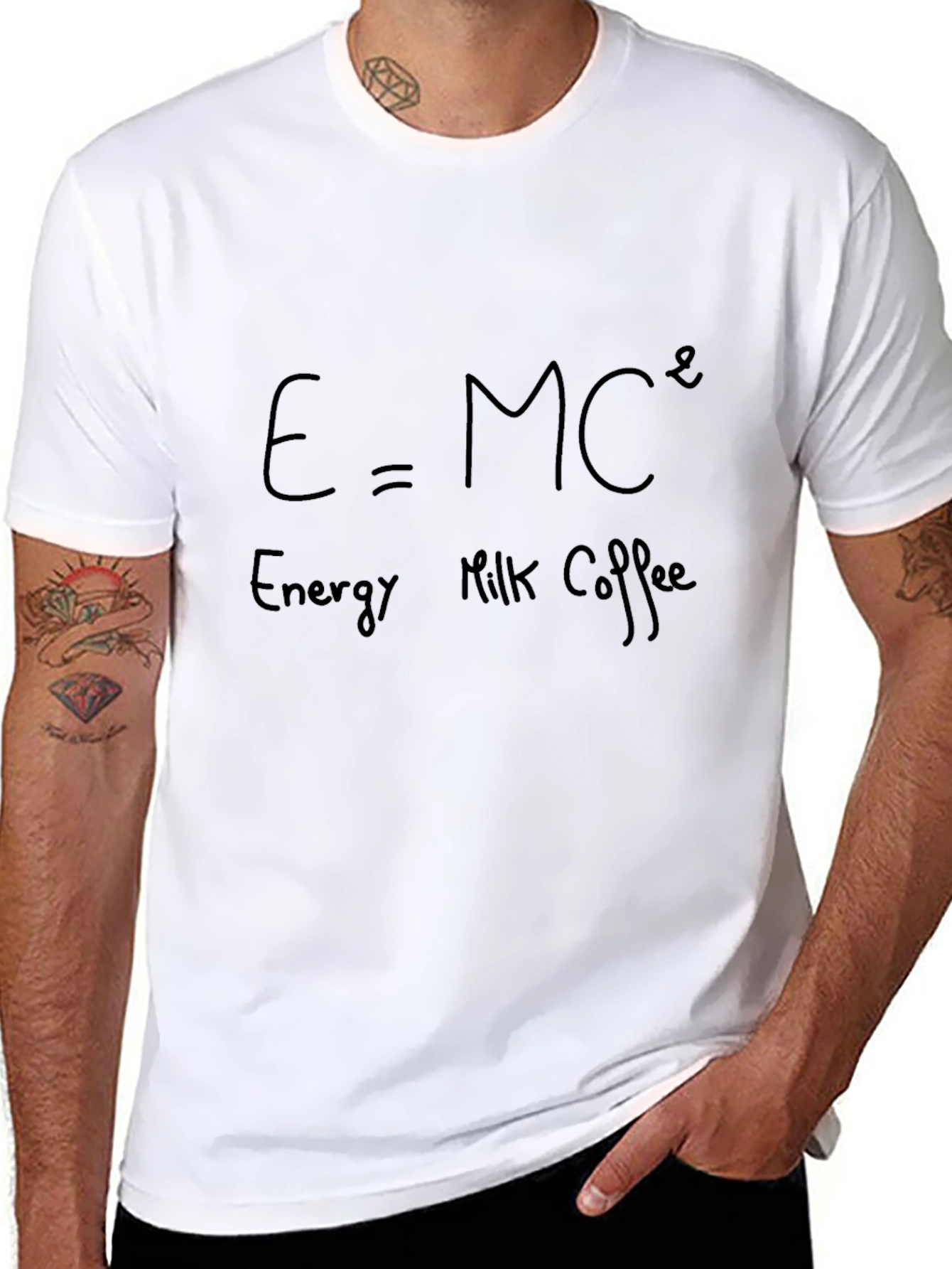 E=MC^2 Energy Milk Coffee Black T-Shirt