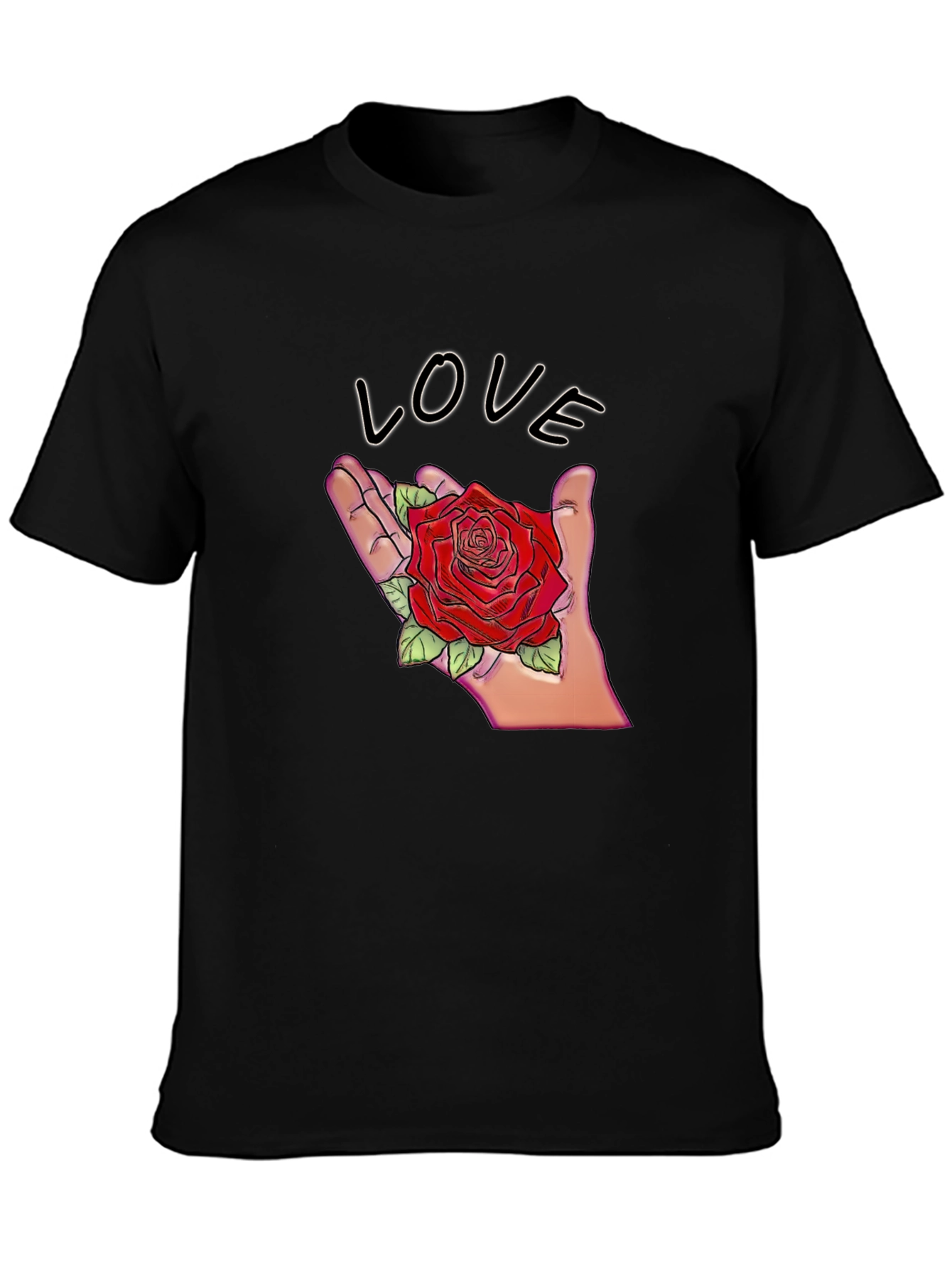 Love Rose Graphic T-Shirt - Romantic Design