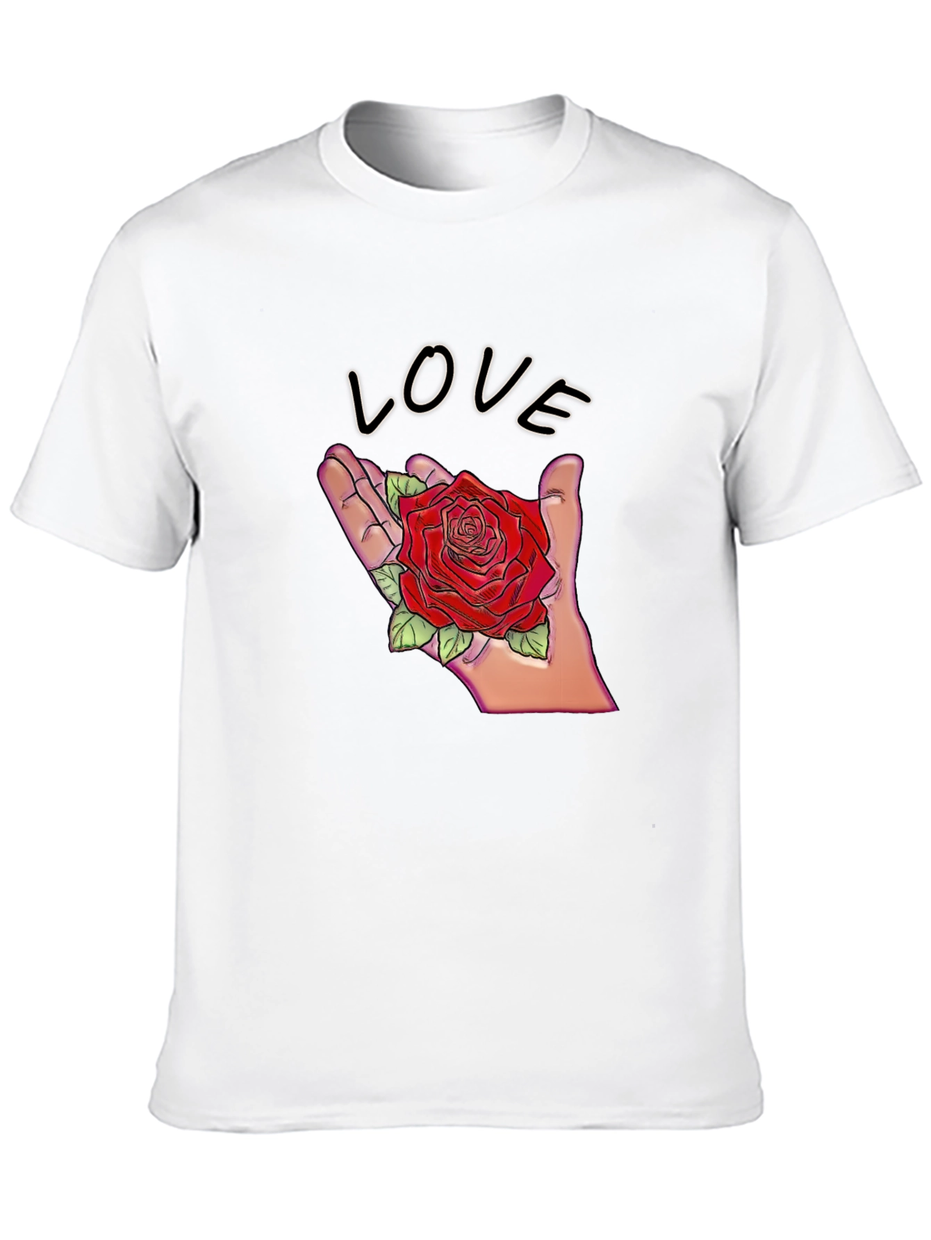Love Rose Graphic T-Shirt - Romantic Design