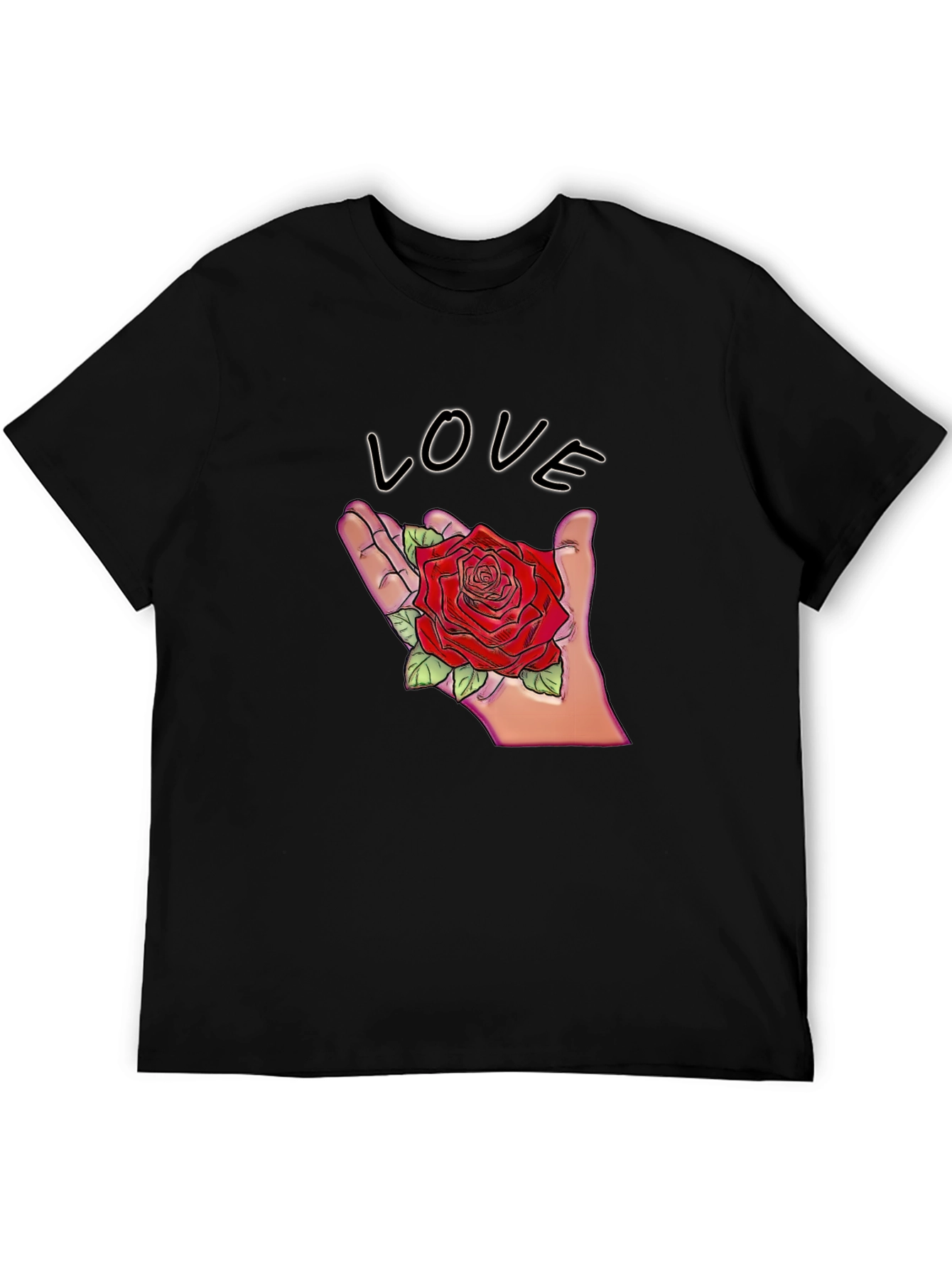 Love Rose Graphic T-Shirt - Romantic Design