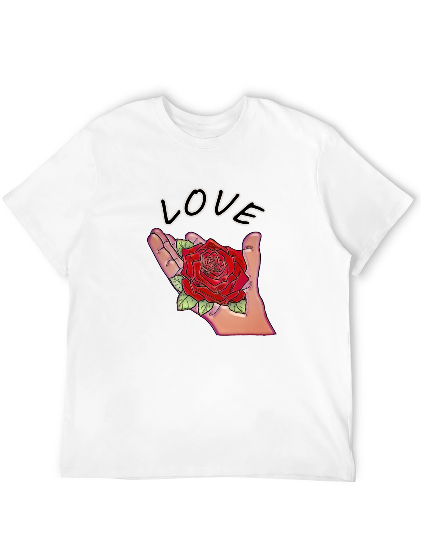 Love Rose Graphic T-Shirt - Romantic Design